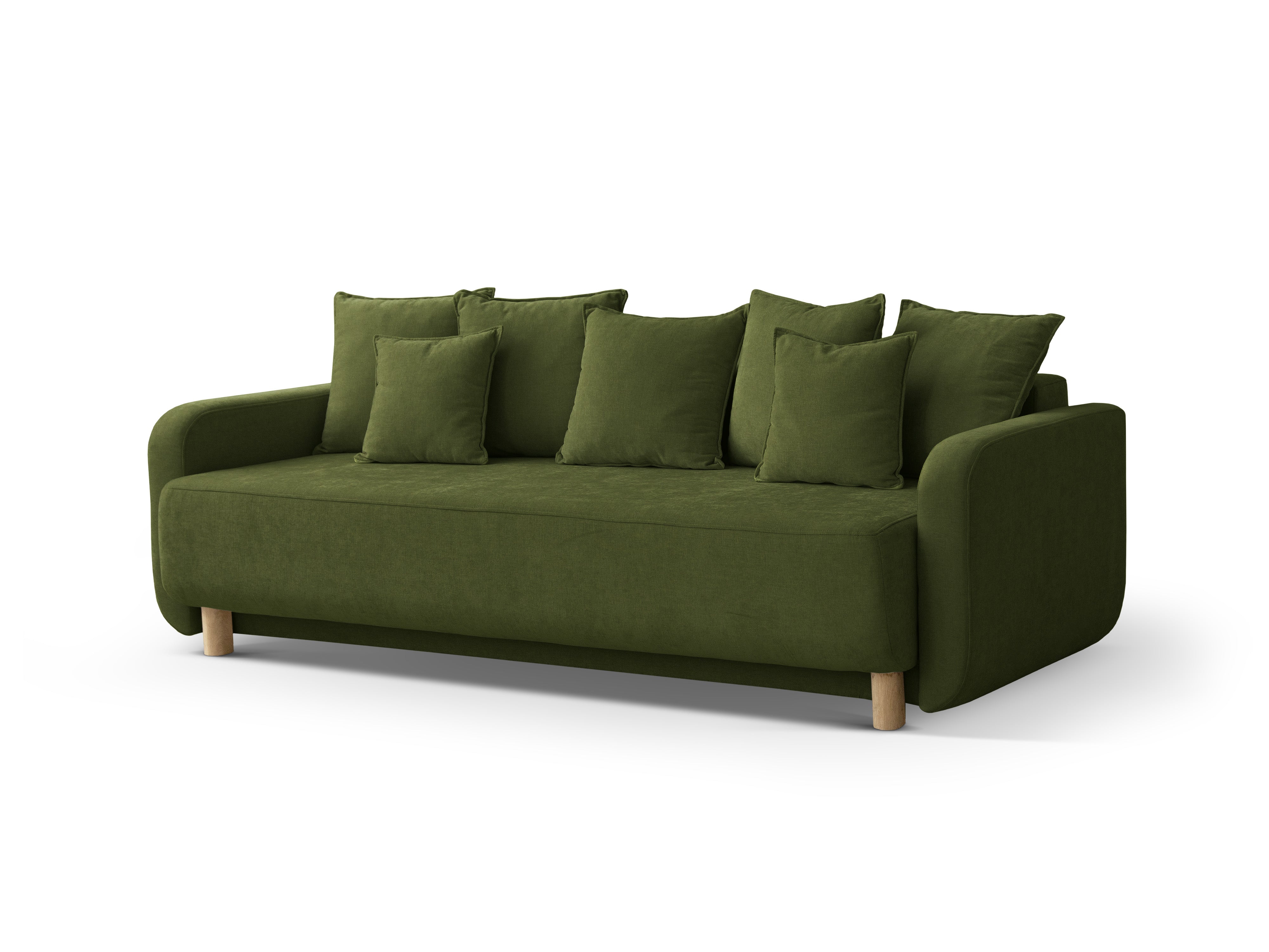 ELEN green chenille sofa with sleeping function