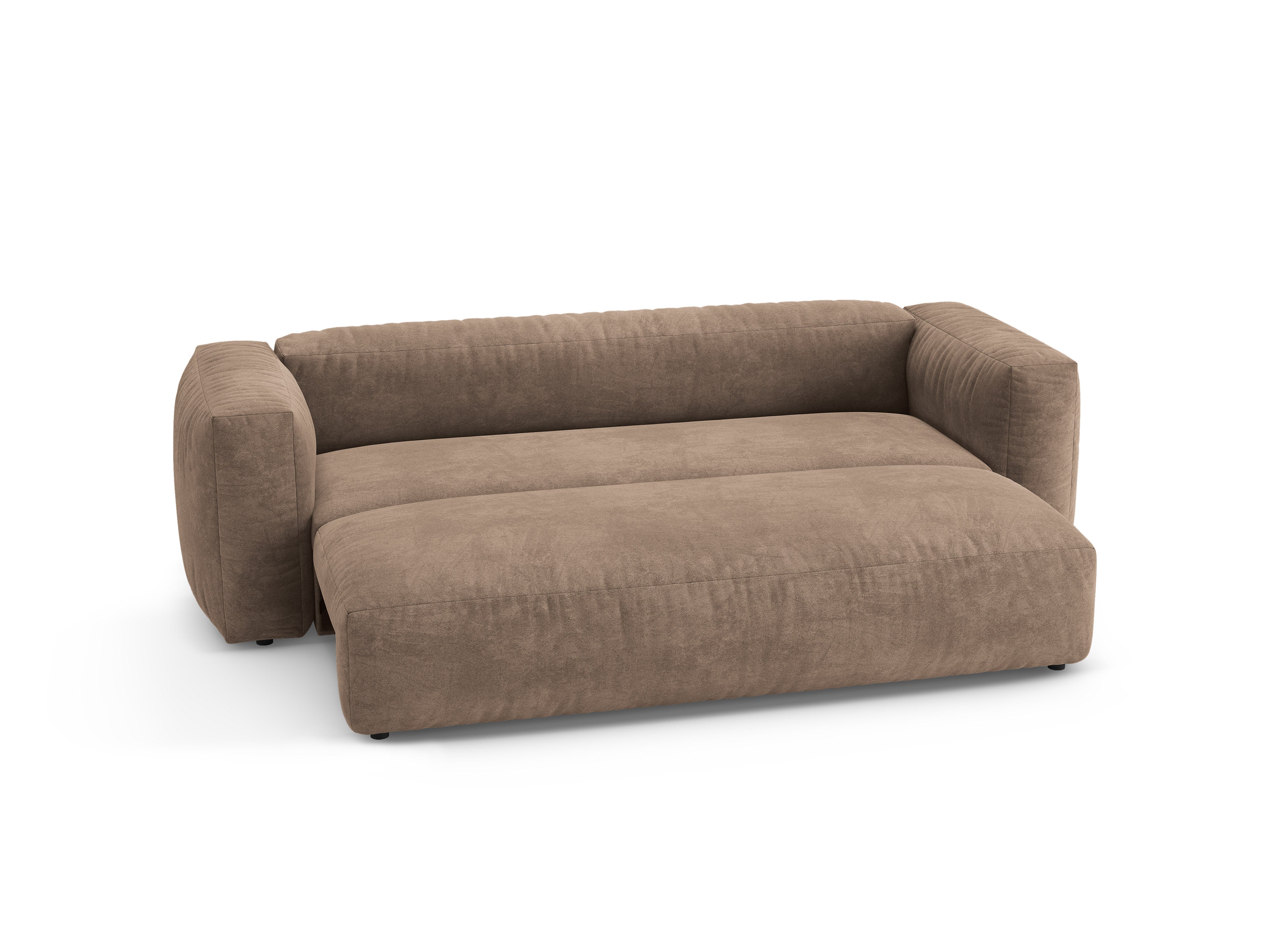 Sofa MARTINA 3-Sitzer mit Schlaffunktion in Dunkelbeige