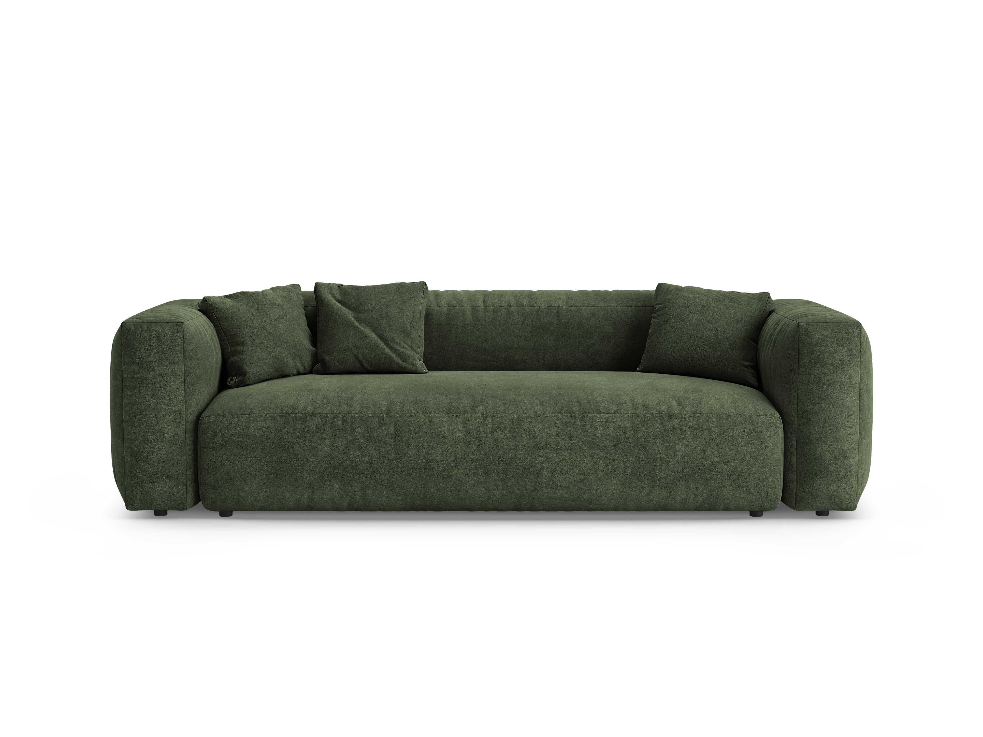 Sofa van fluweel 3-zits met slaapfunctie MARTINA groen