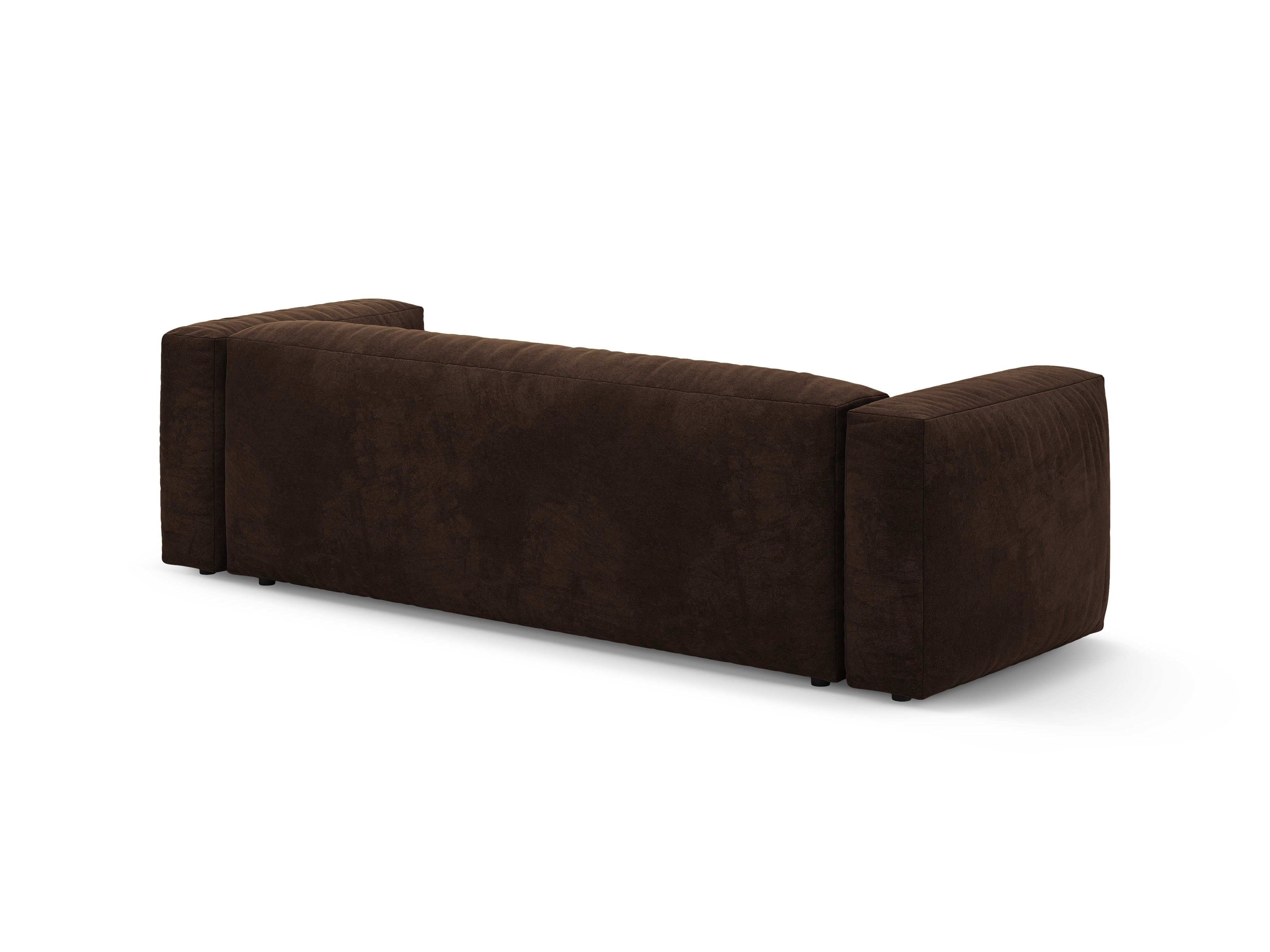 Sofa van fluweel voor 3 personen met slaapfunctie MARTINA in chocoladebruin