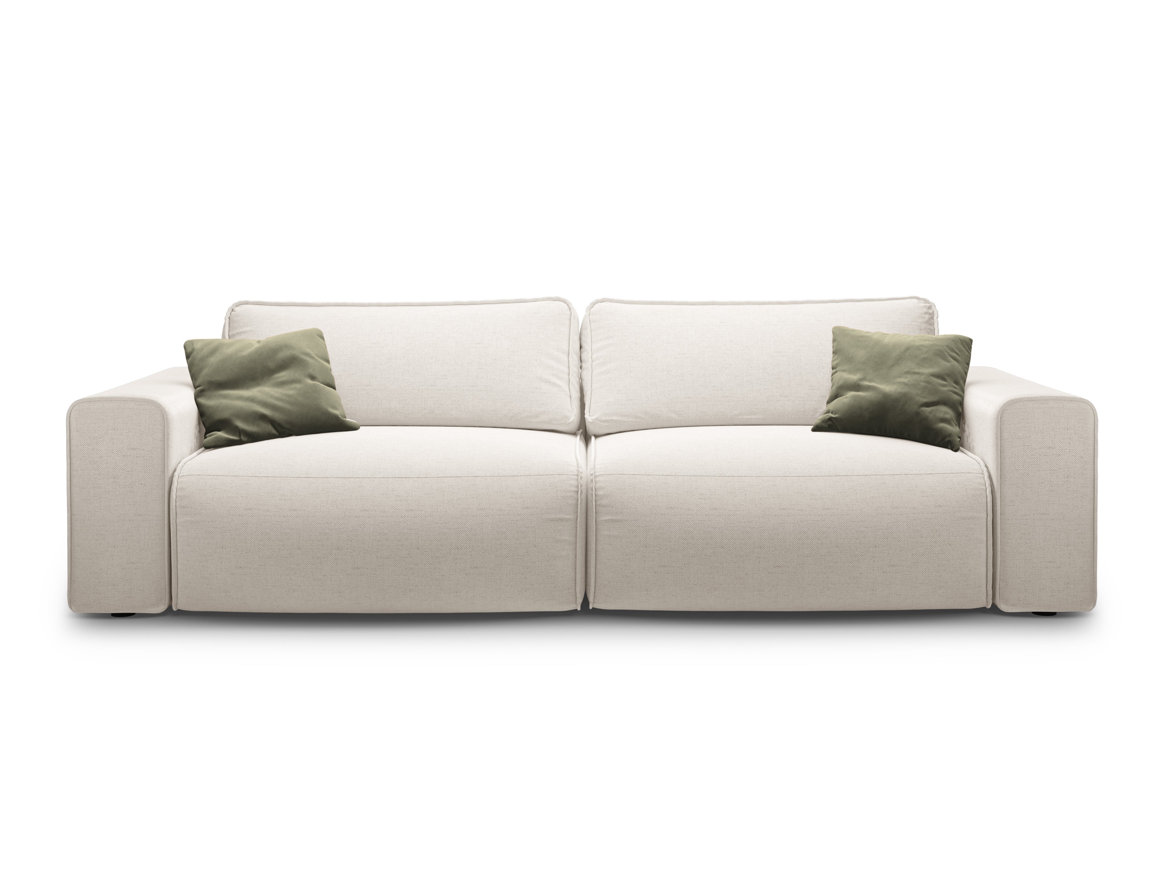 Sofa 3-zits met slaapfunctie VICTOR lichtbeige chenille