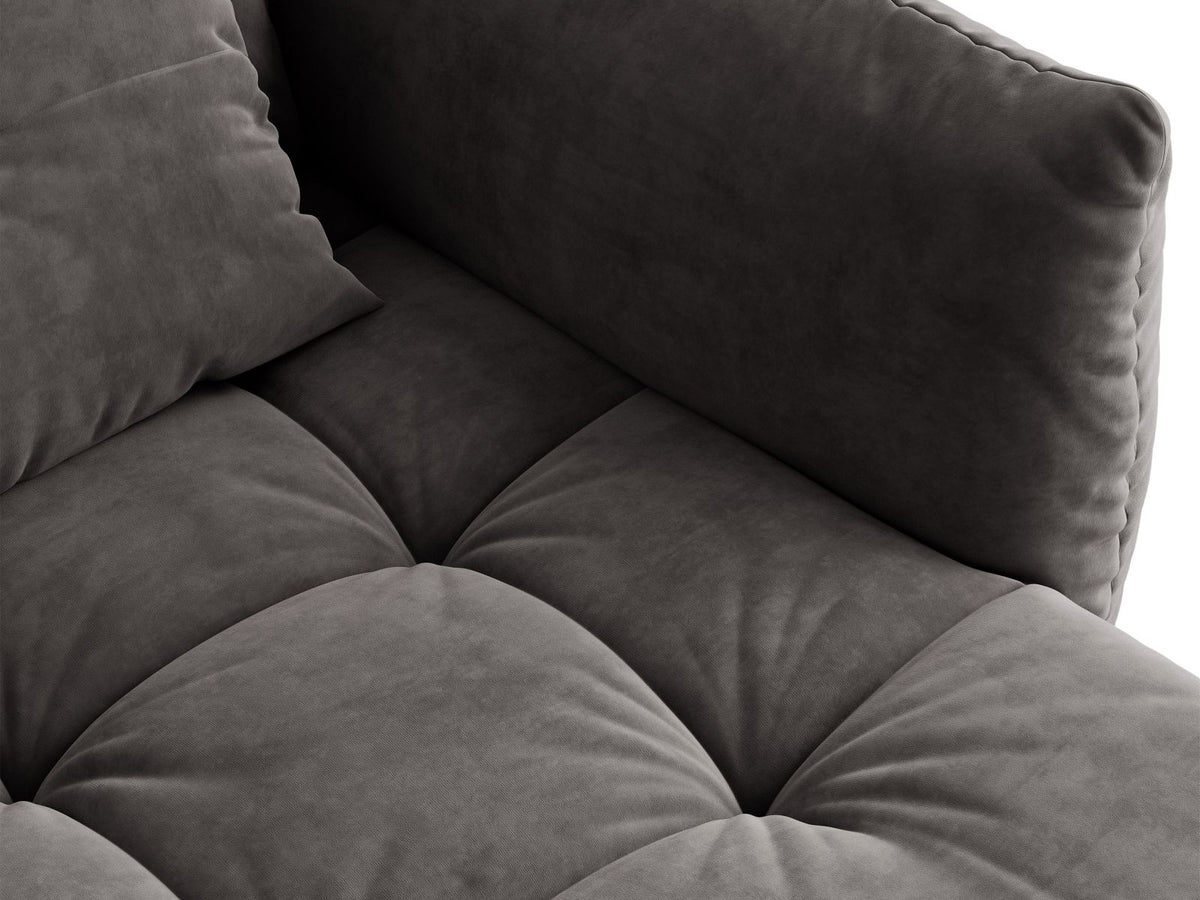 Sofa aksamitna 3-osobowa z funkcją spania BLOOM ciemnoszary – ujęcie 8