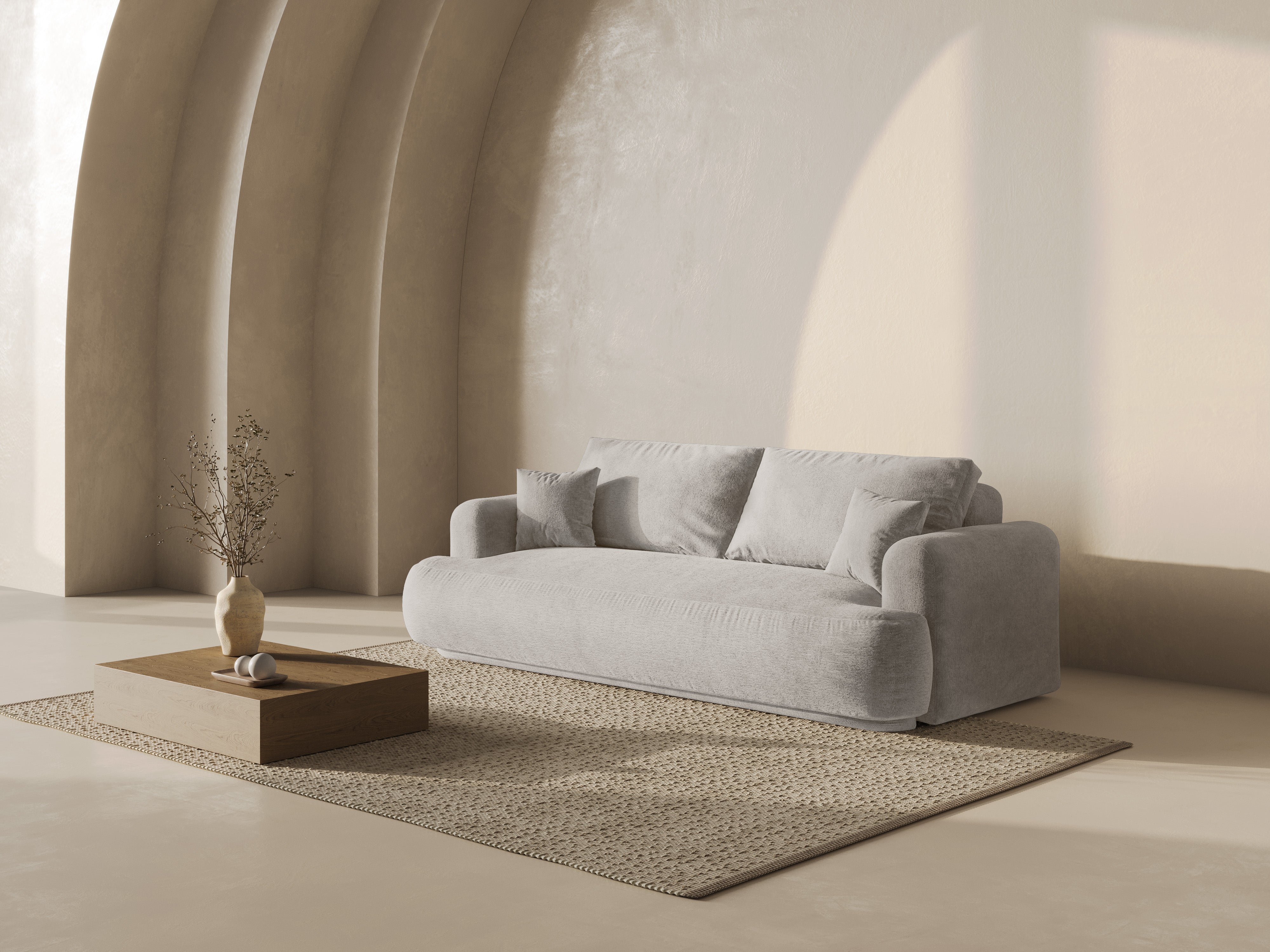 Sofa with sleeping function Ella Szarobeżowy