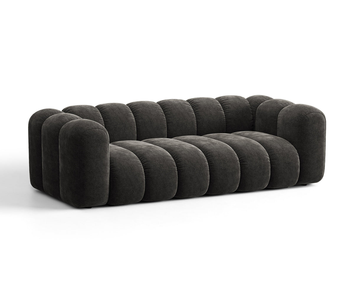 Sofa 3-osobowa z funkcją spania LUPINE szary szenil – ujęcie 3