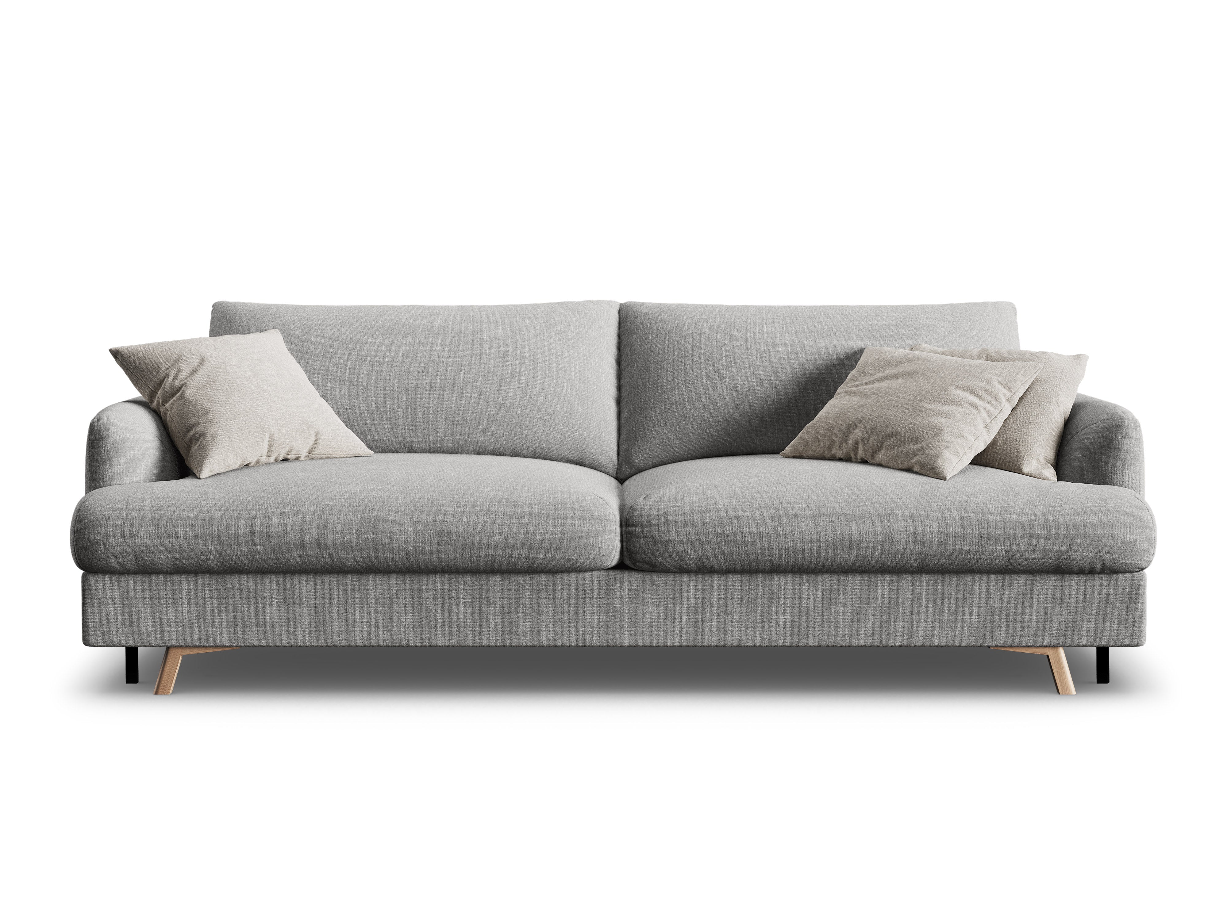 Sofa 3-Sitzer mit Schlaf-Funktion NAOMI grau meliert