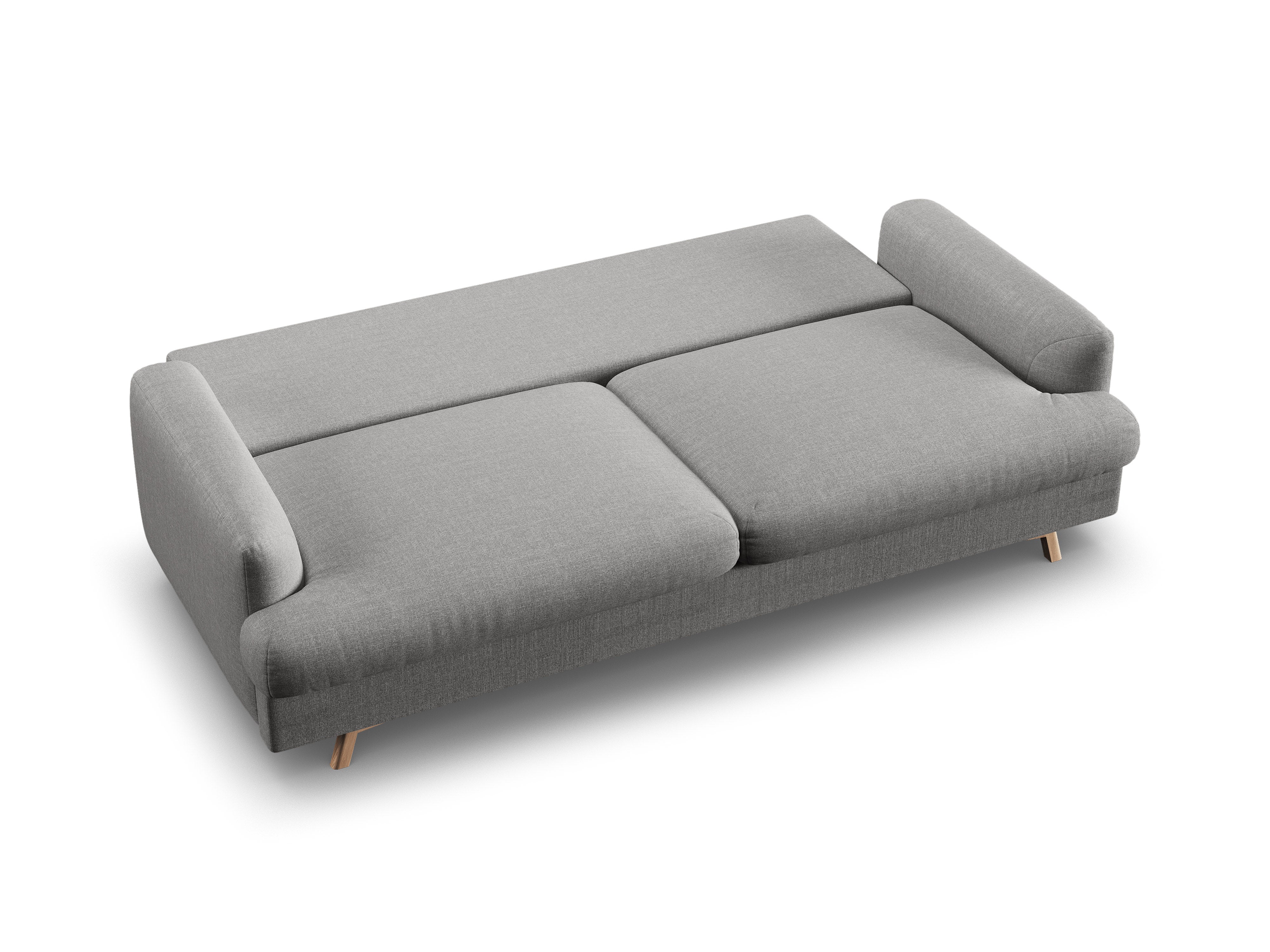 Sofa 3-Sitzer mit Schlaf-Funktion NAOMI grau meliert