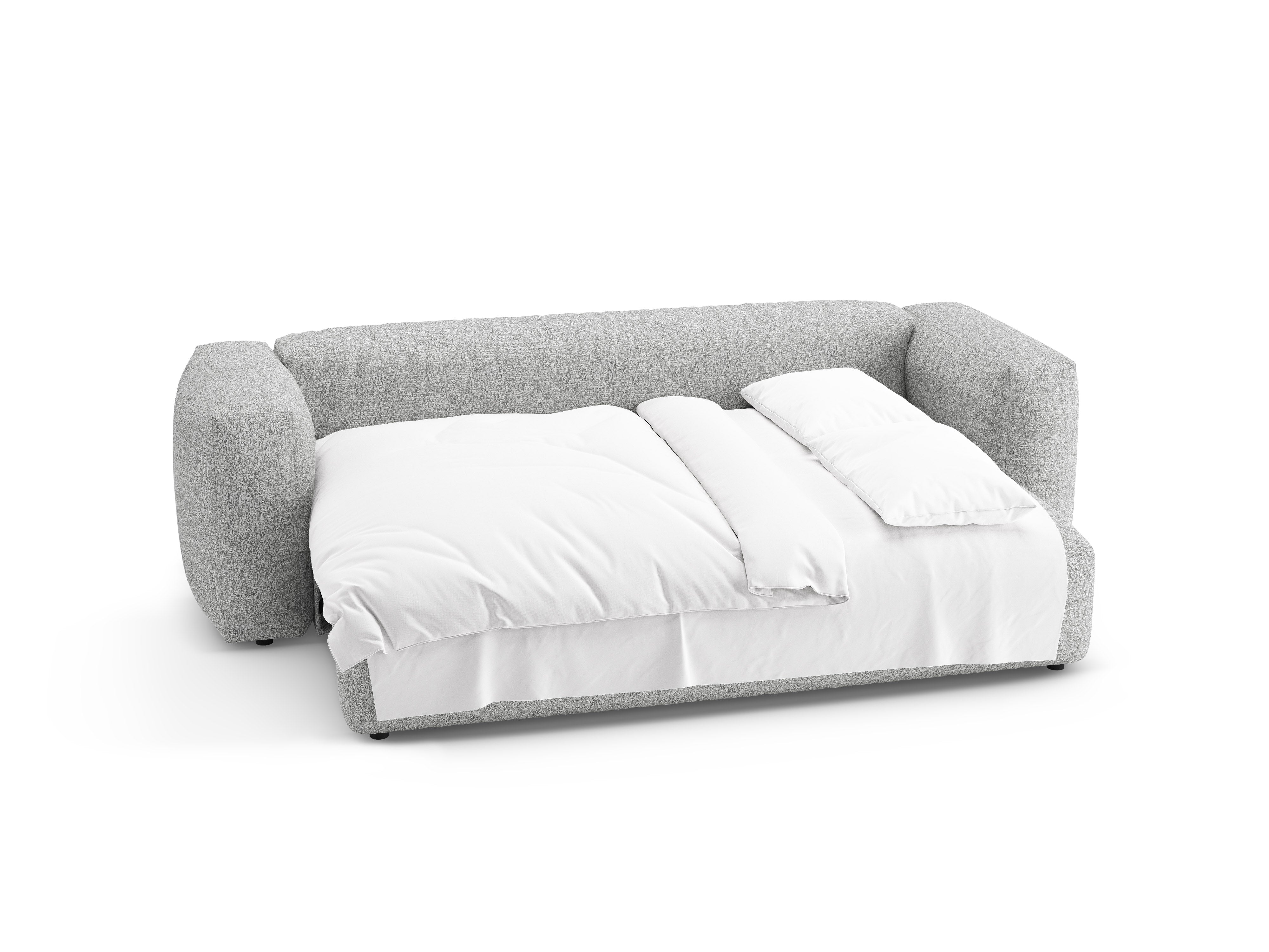Sofa 3-zits met slaapfunctie MARTINA zilver boucle