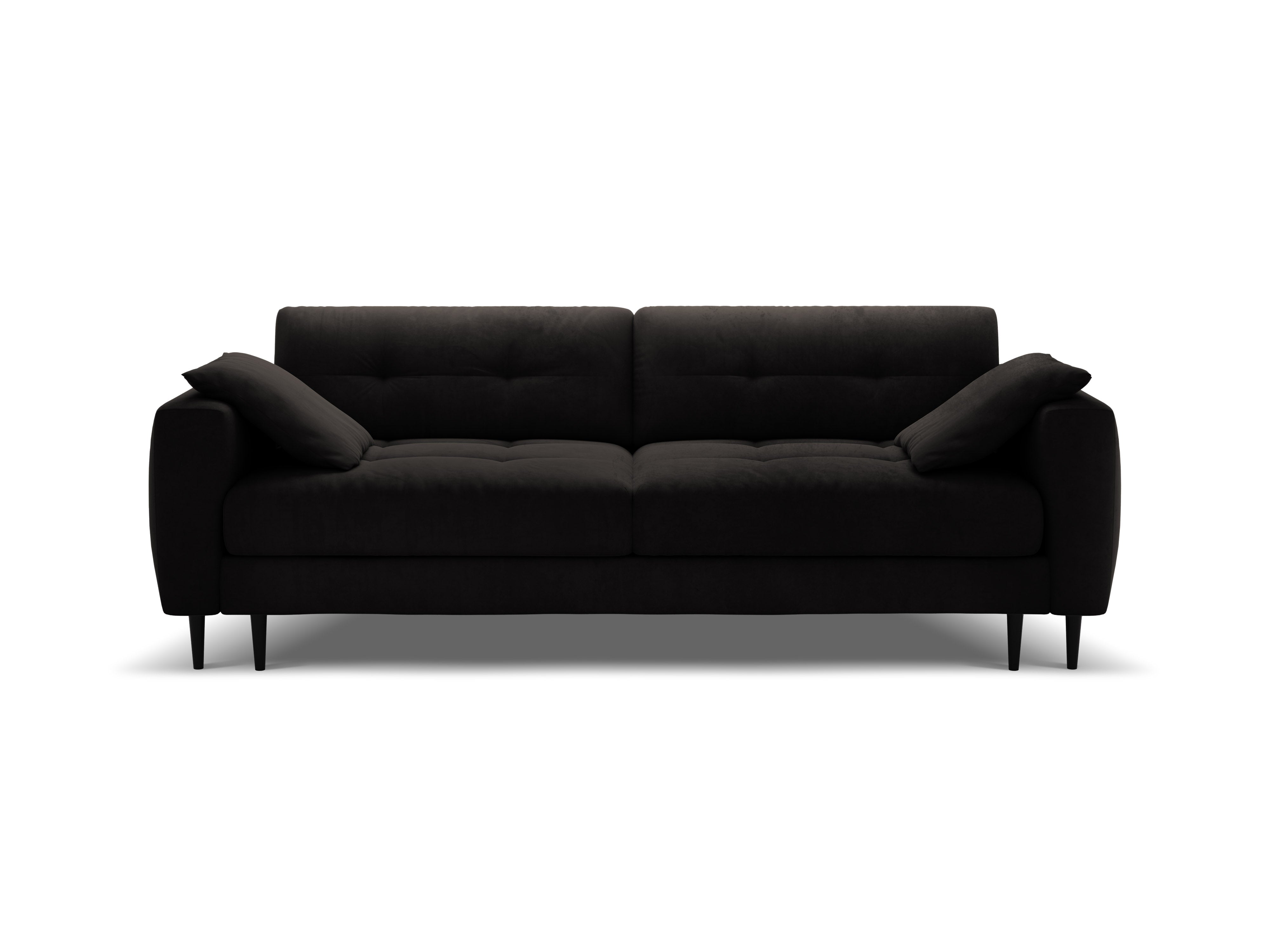 Sofa aus Samt für 3 Personen mit Schlaf-Funktion BEMY schwarz