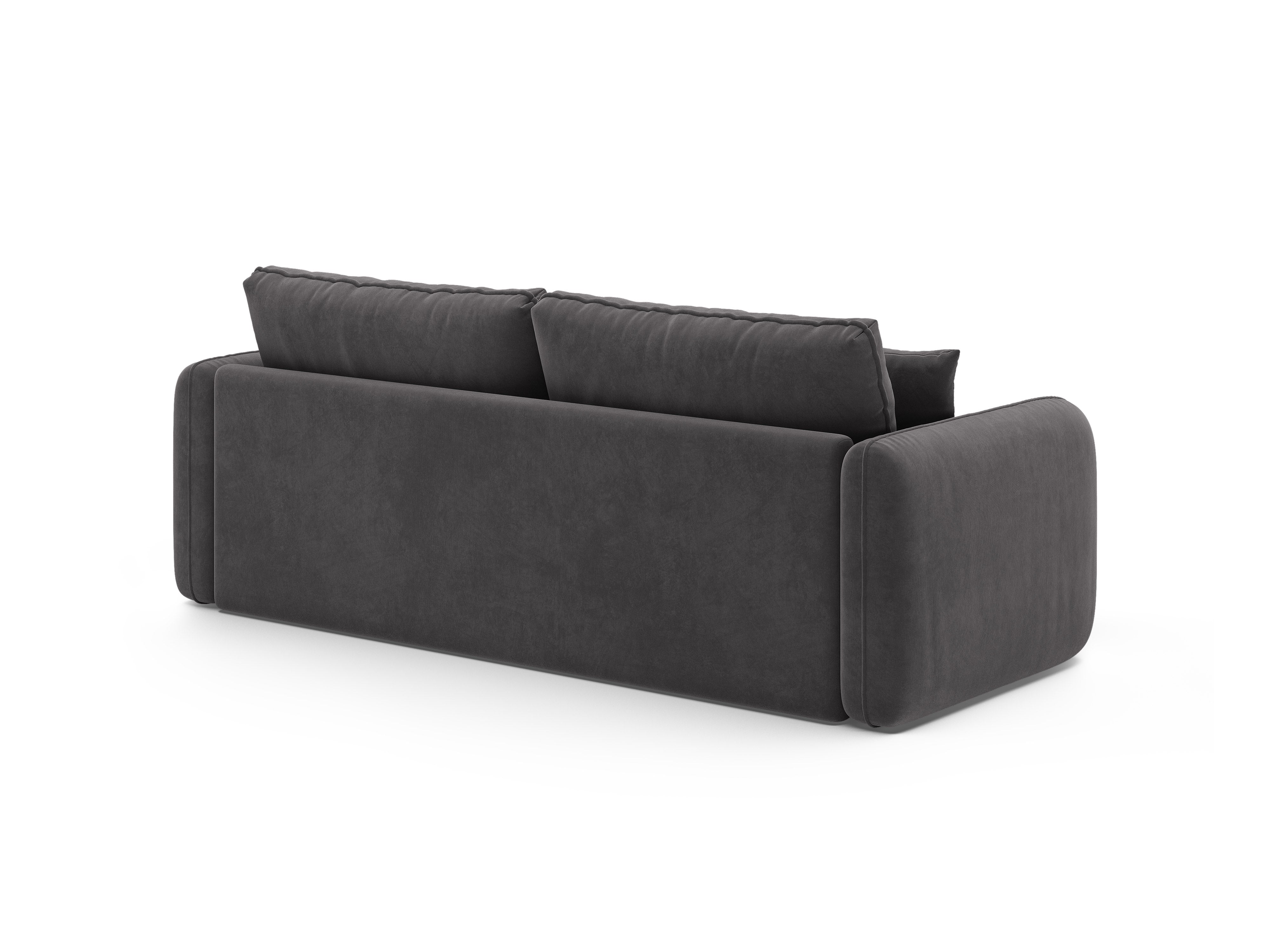 Sofa van fluweel voor 3 personen met slaapfunctie DORMI donkergrijs