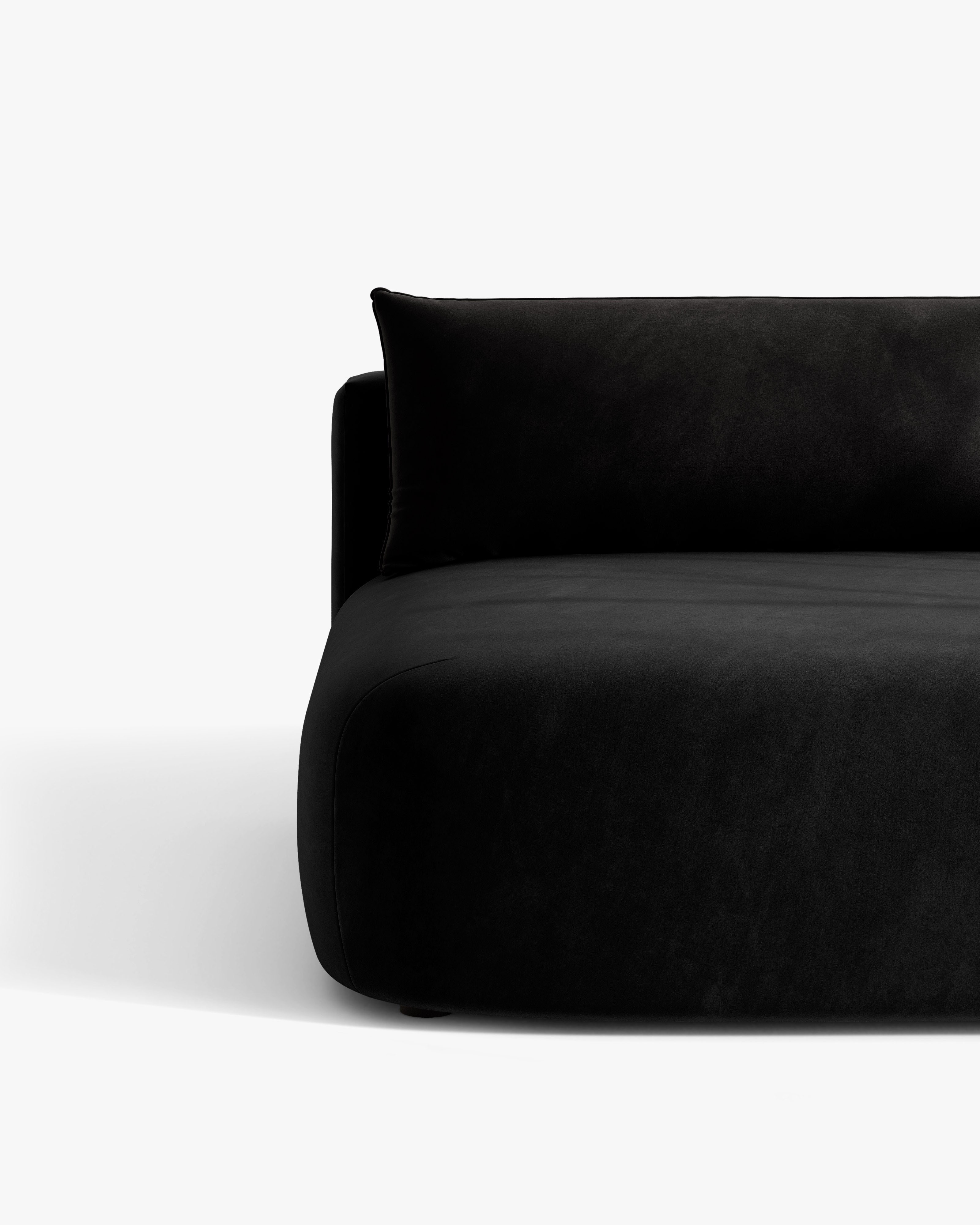 3-zits fluwelen sofa met slaapfunctie HENA zwart