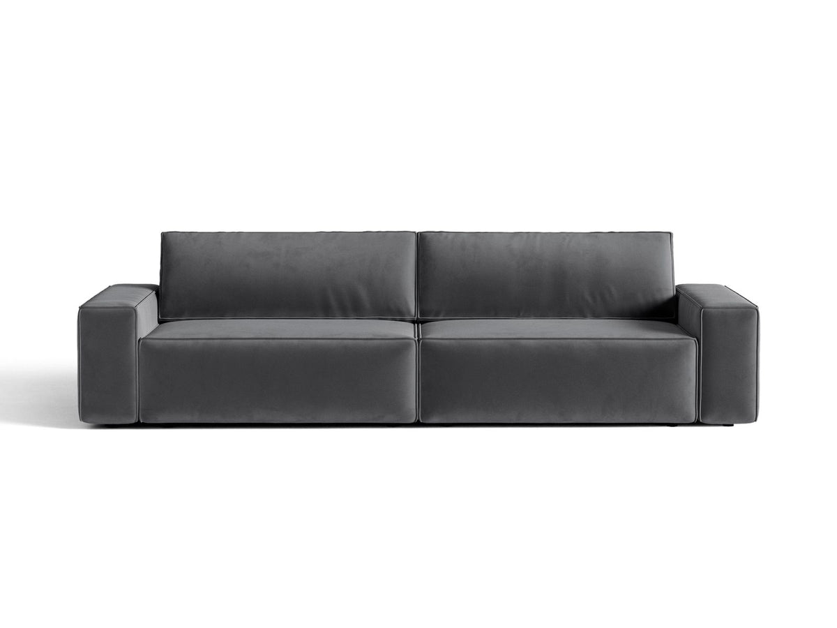 Sofa aksamitna 3-osobowa z funkcją spania JODIE szary – Micadoni
