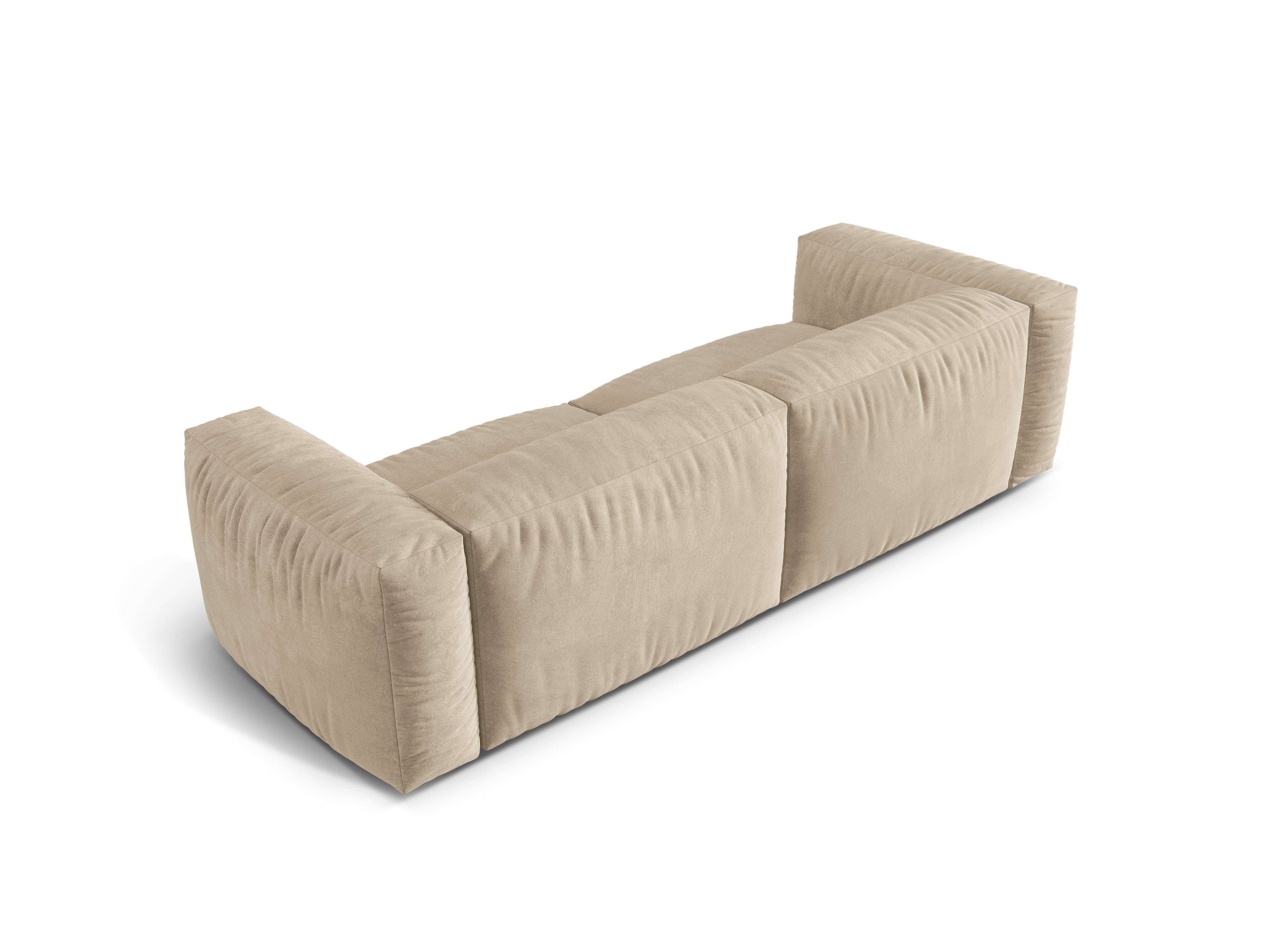 Sofa aksamitna 3-osobowa MARTINA jasnobeżowy – sztruks