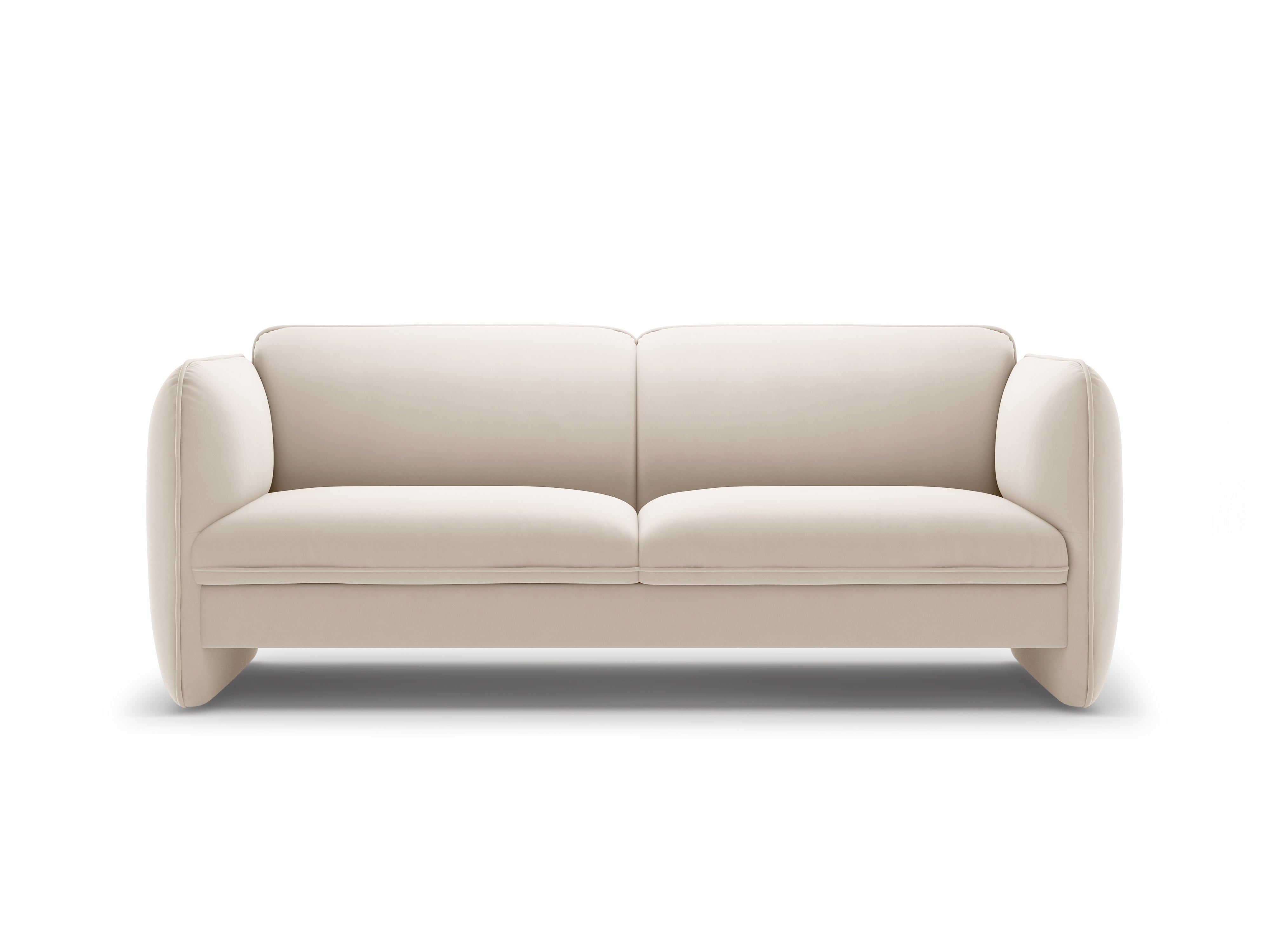 Sofa 3-zits fluweel GEORGIA lichtbeige