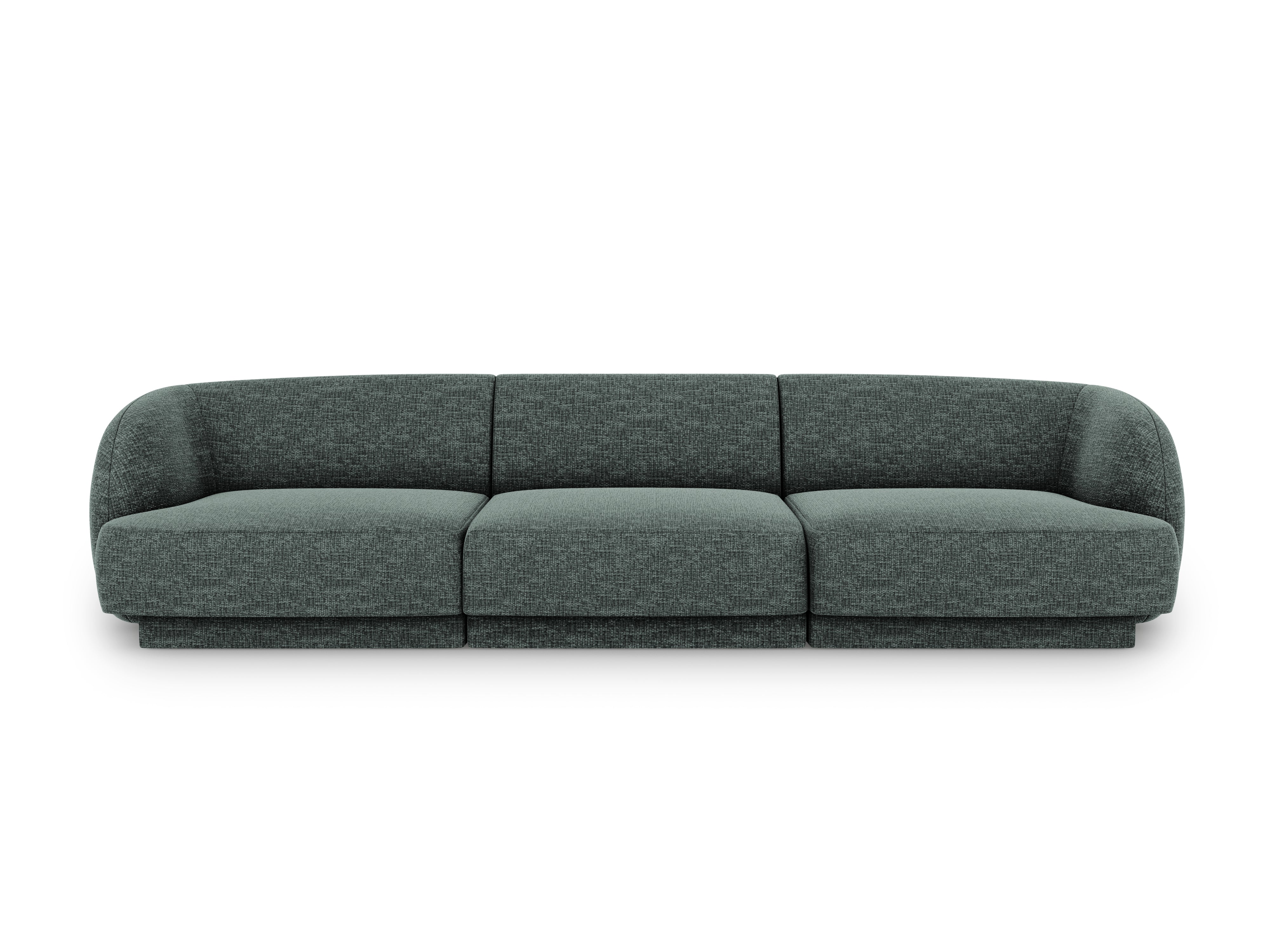 Sofa w tkaninie szenilowej 3-osobowa MILEY petrol Micadoni    Eye on Design