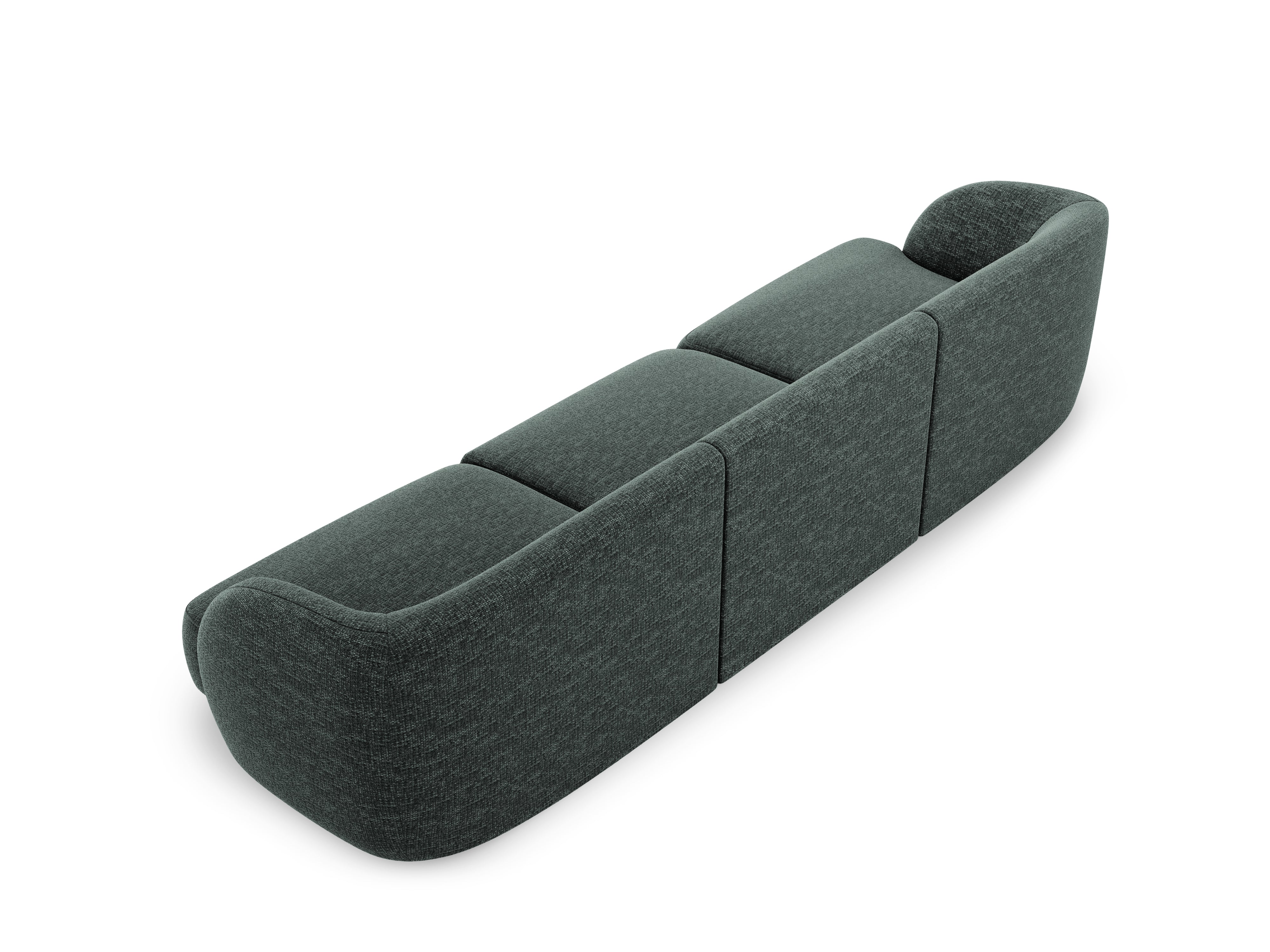 Sofa w tkaninie szenilowej 3-osobowa MILEY petrol Micadoni    Eye on Design