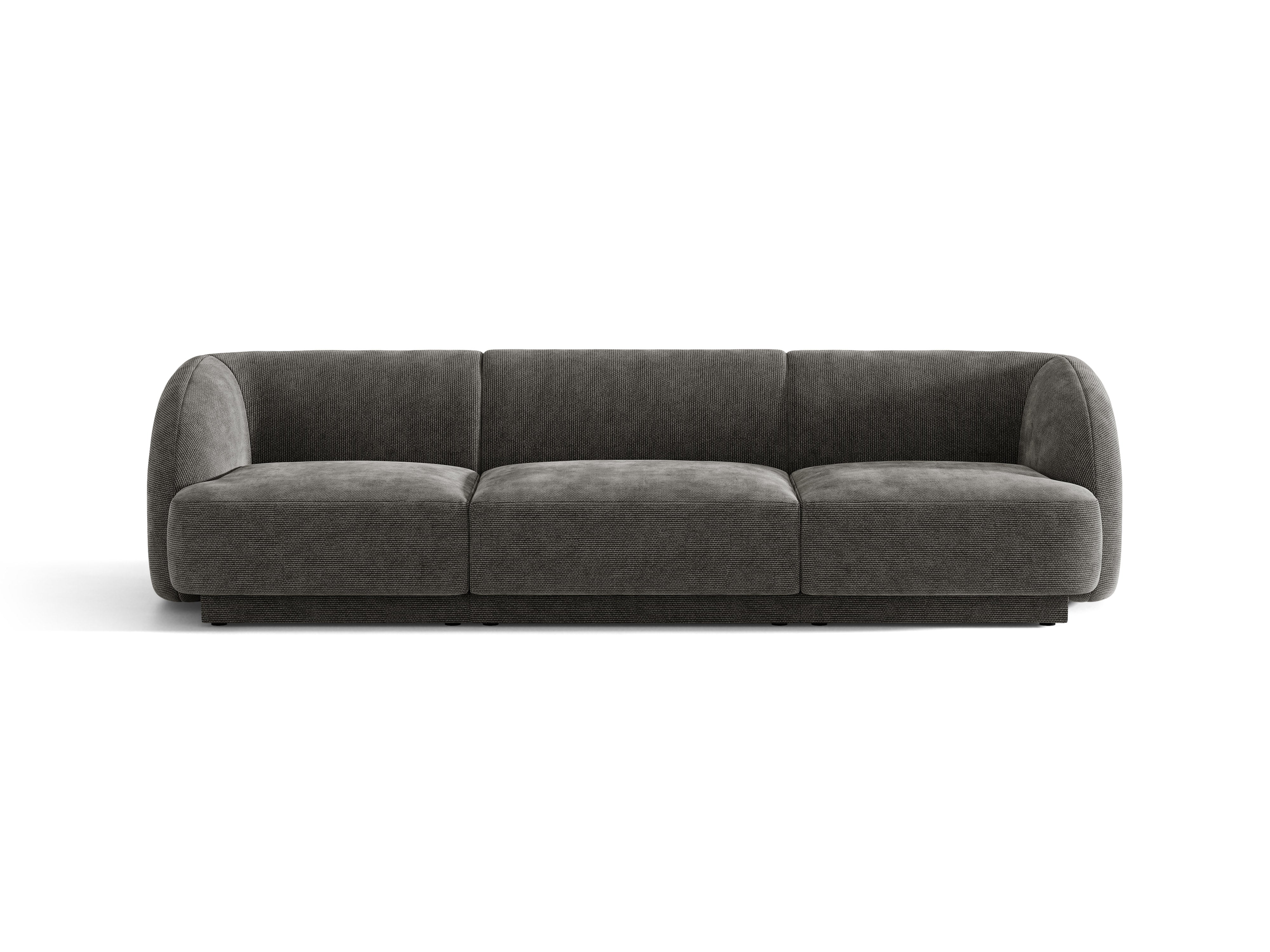 Sofa 3-osobowa MILEY szary szenil jedwabisty – Micadoni