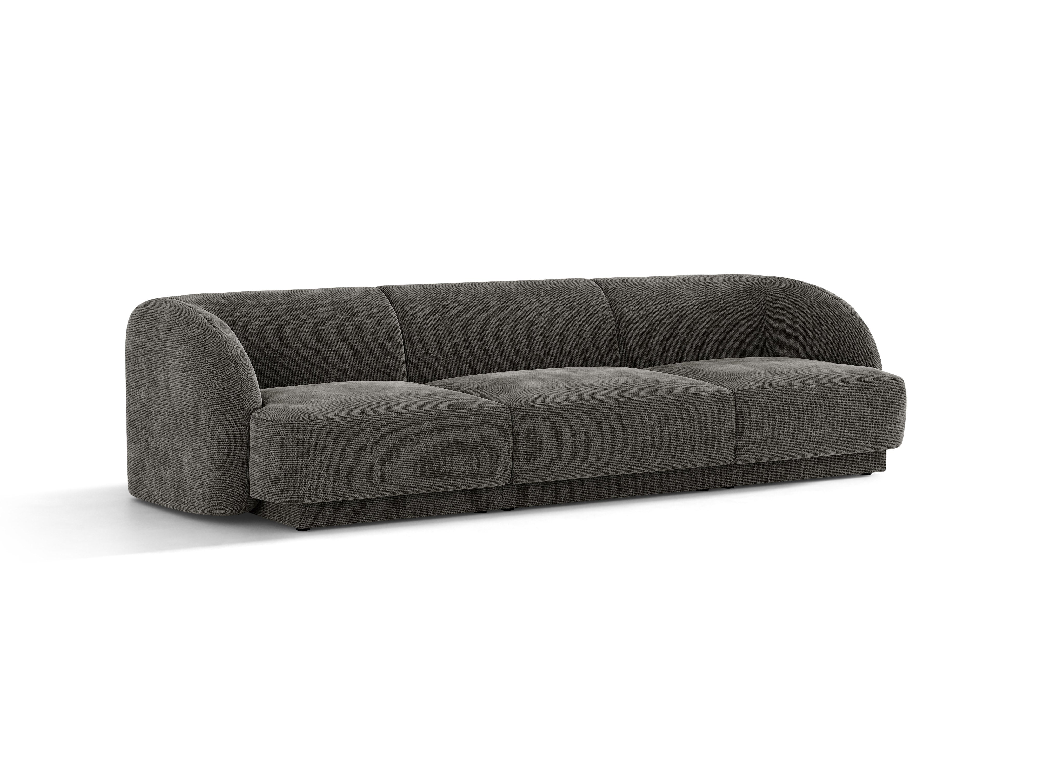 Sofa 3-osobowa MILEY szary szenil jedwabisty do salonu