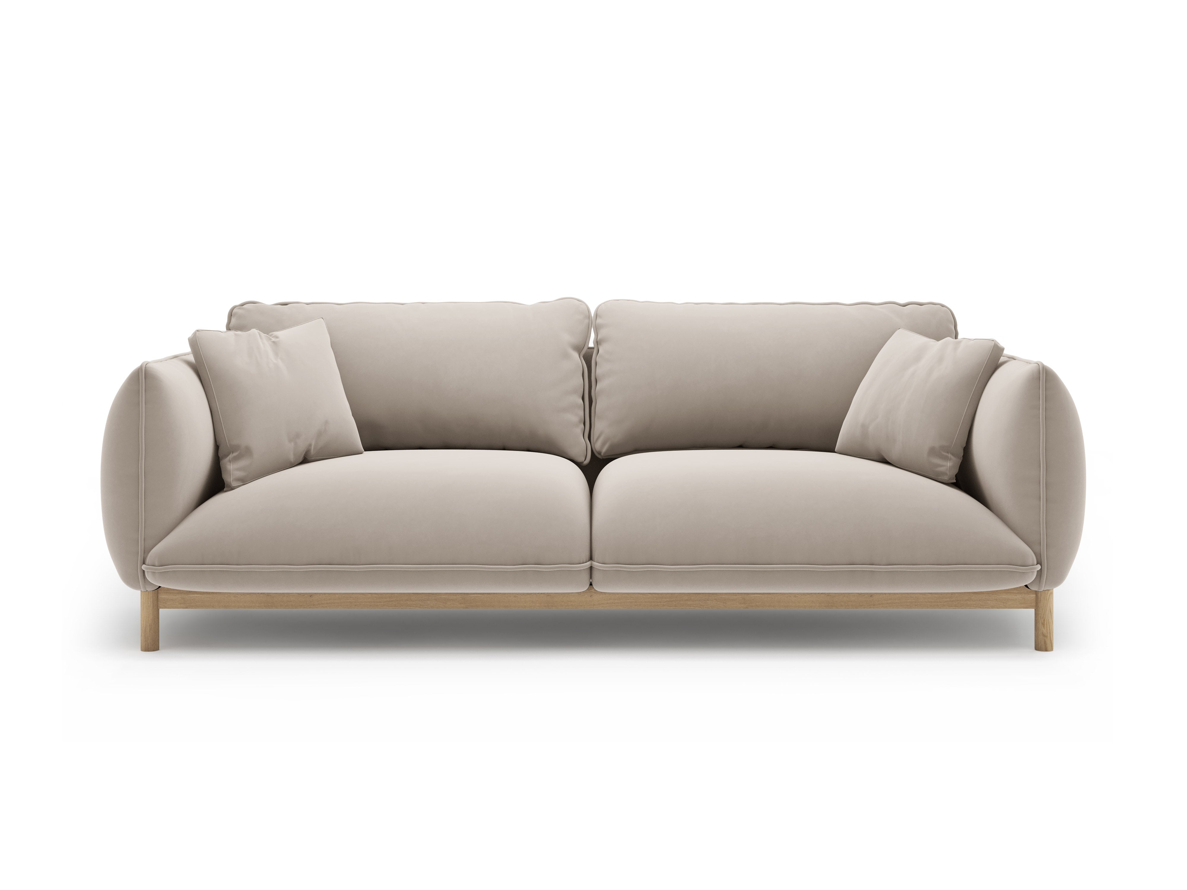 Sofa van fluweel 3-zits ADA lichtbeige