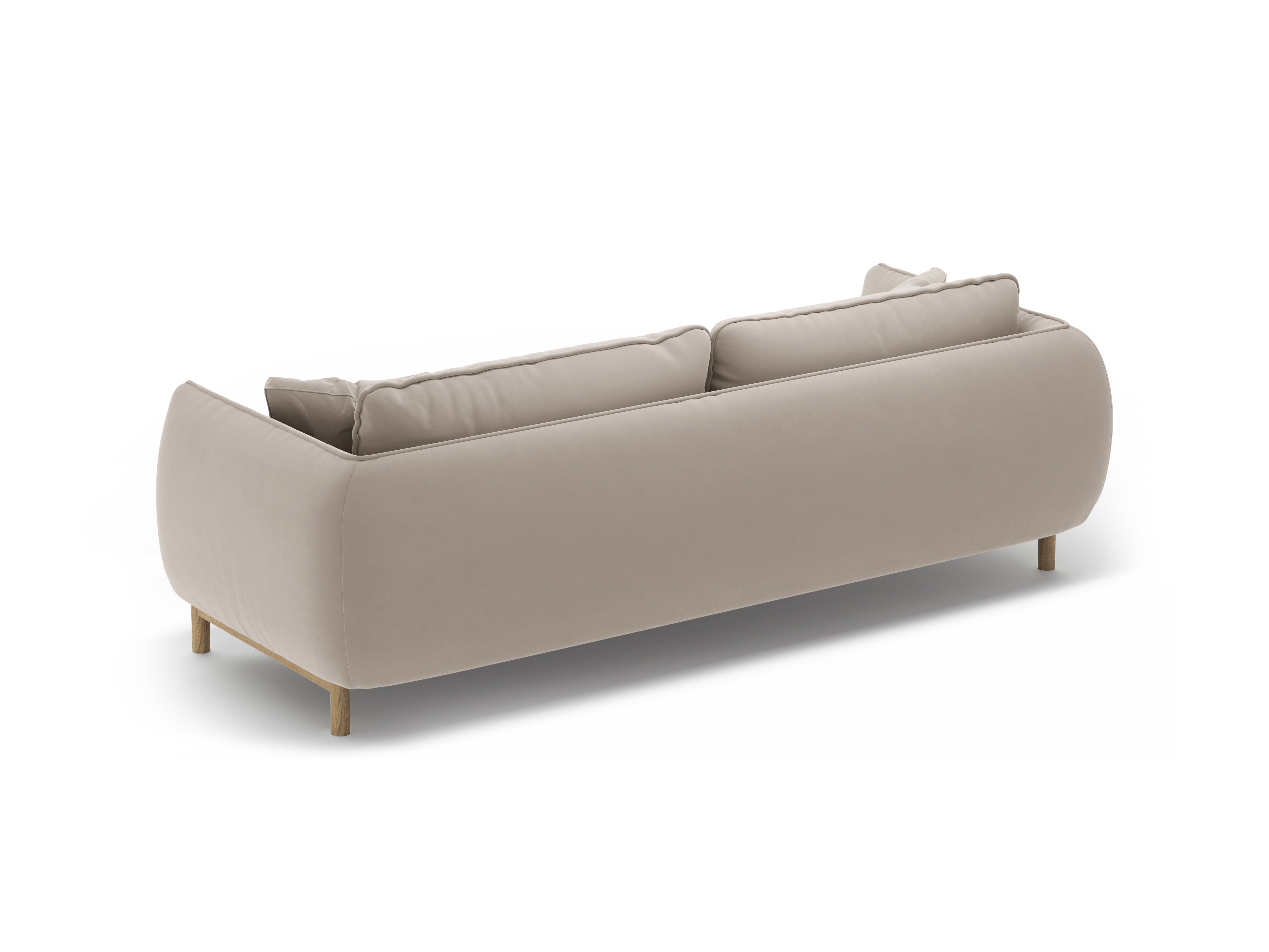 Sofa van fluweel 3-zits ADA lichtbeige
