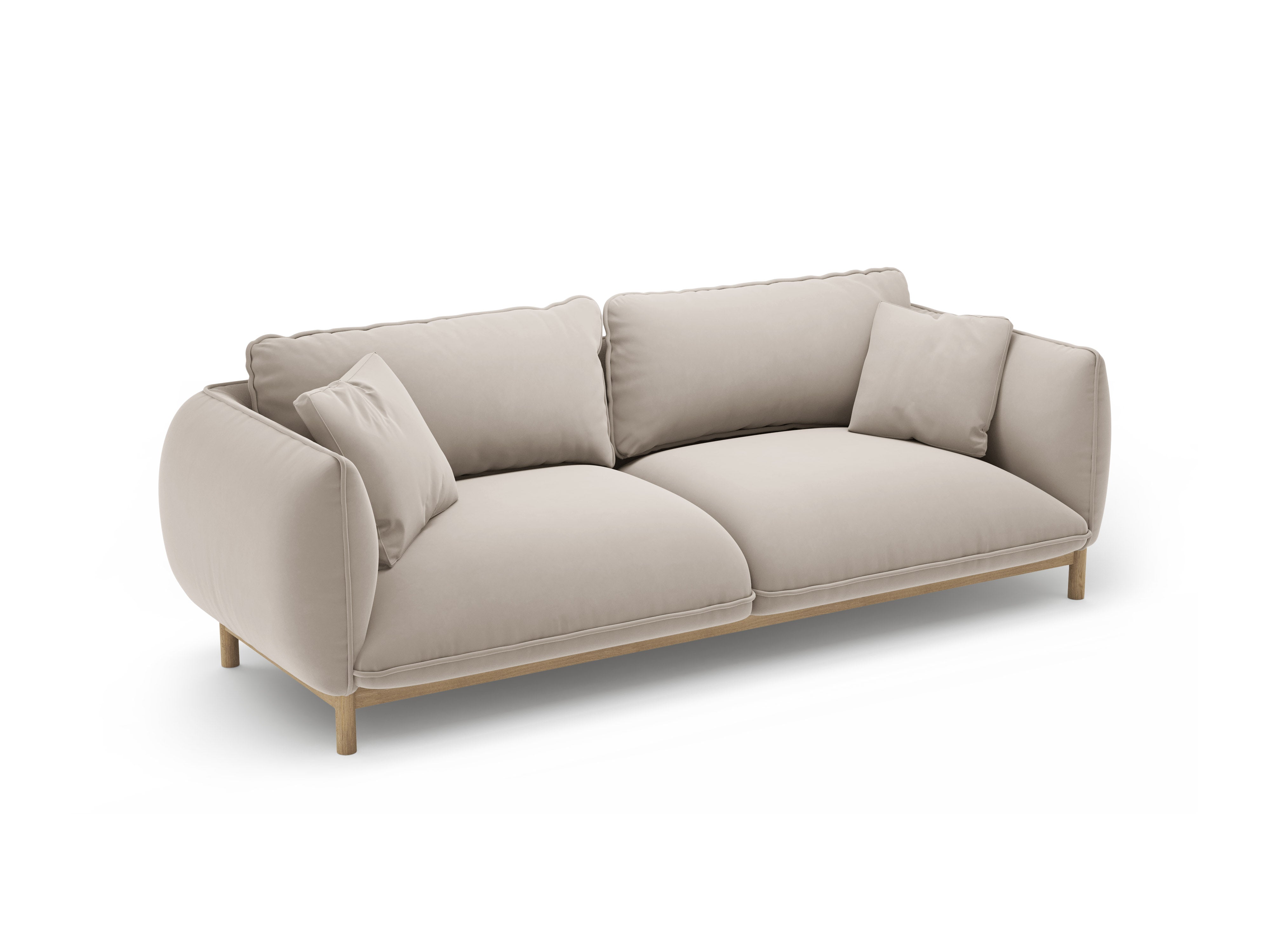 Sofa van fluweel 3-zits ADA lichtbeige
