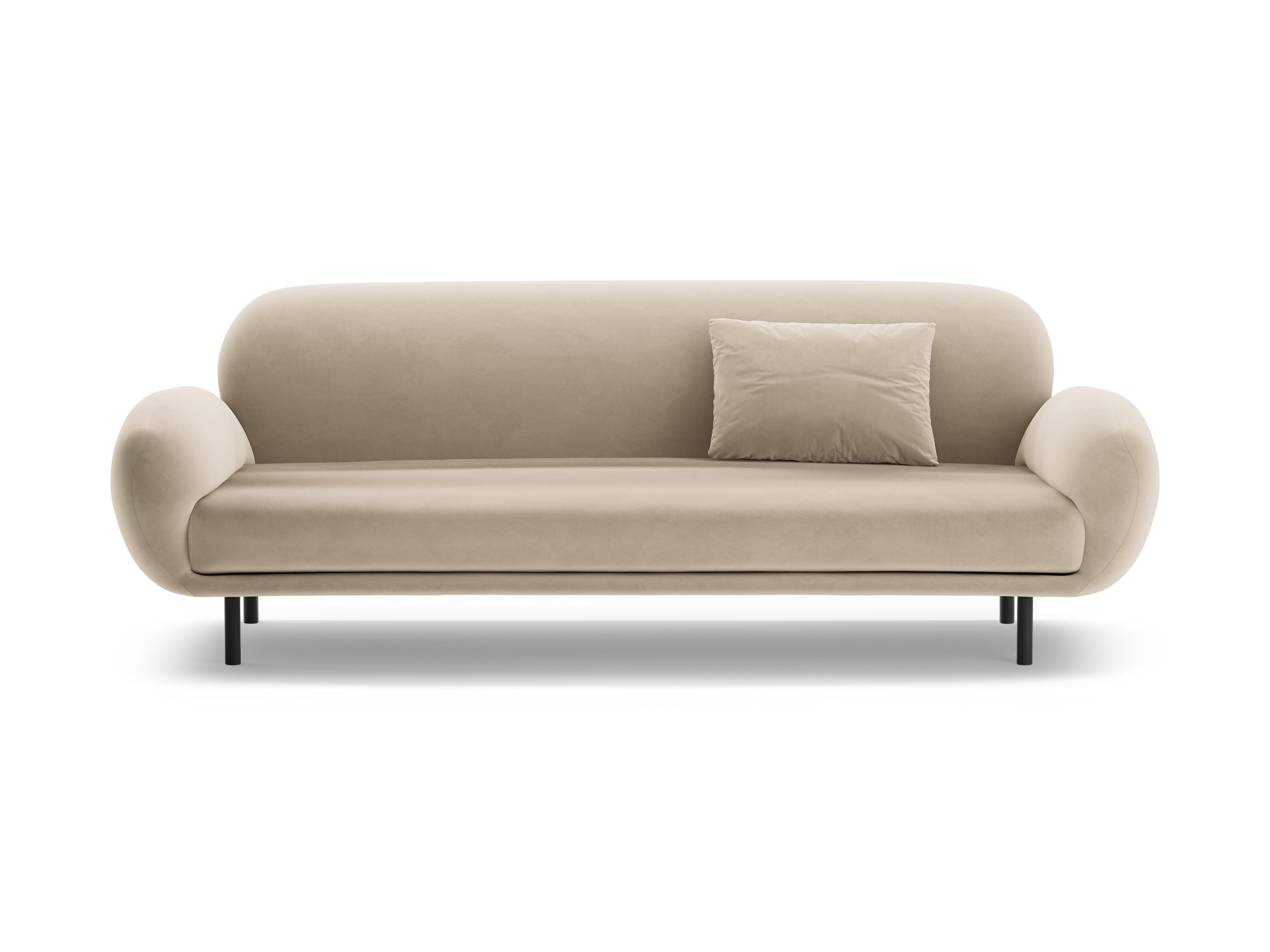 Velvet 3-Seater Sofa POPPY ecru