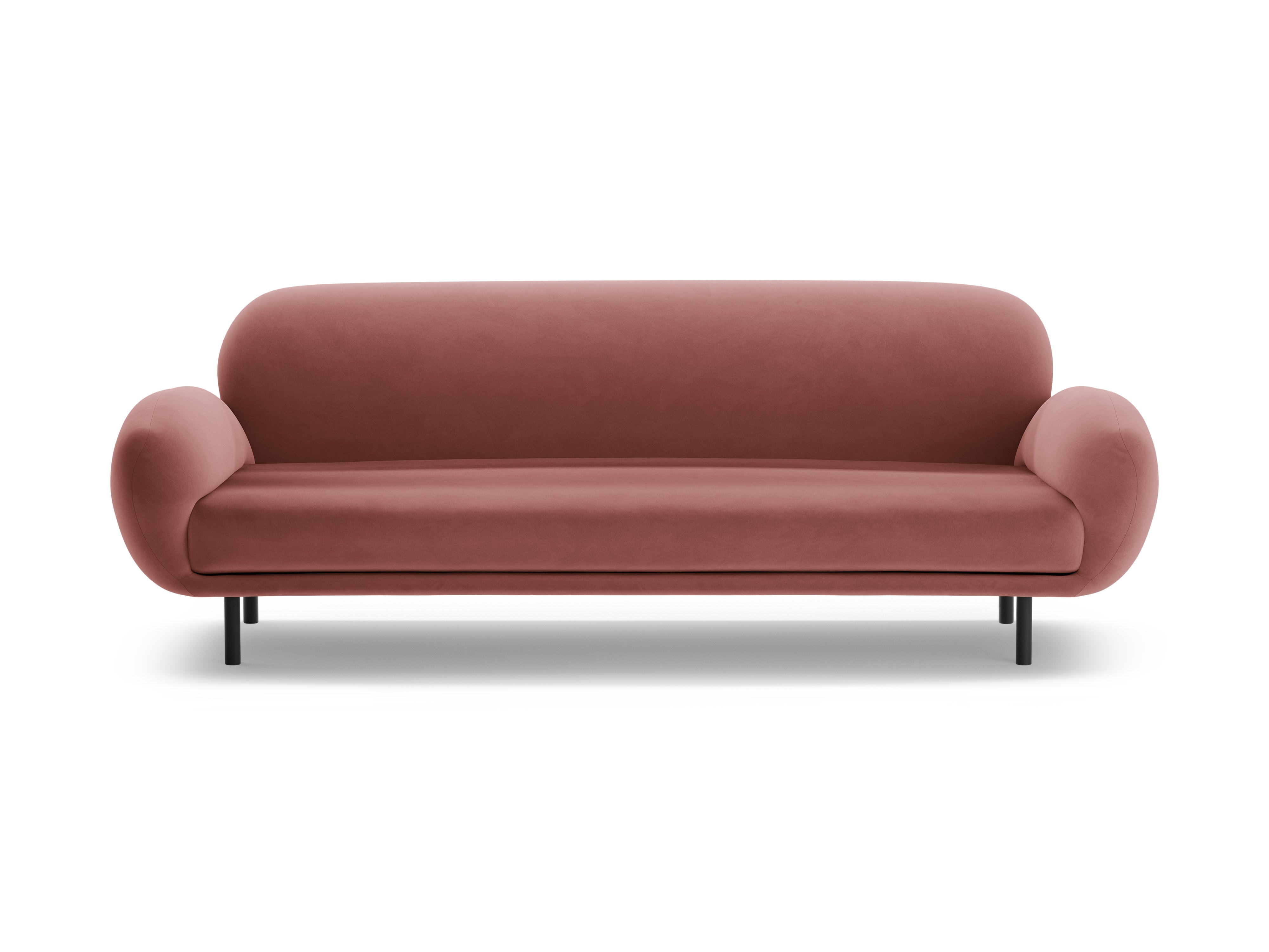 Velvet 3-Seater Sofa POPPY Dirty Pink