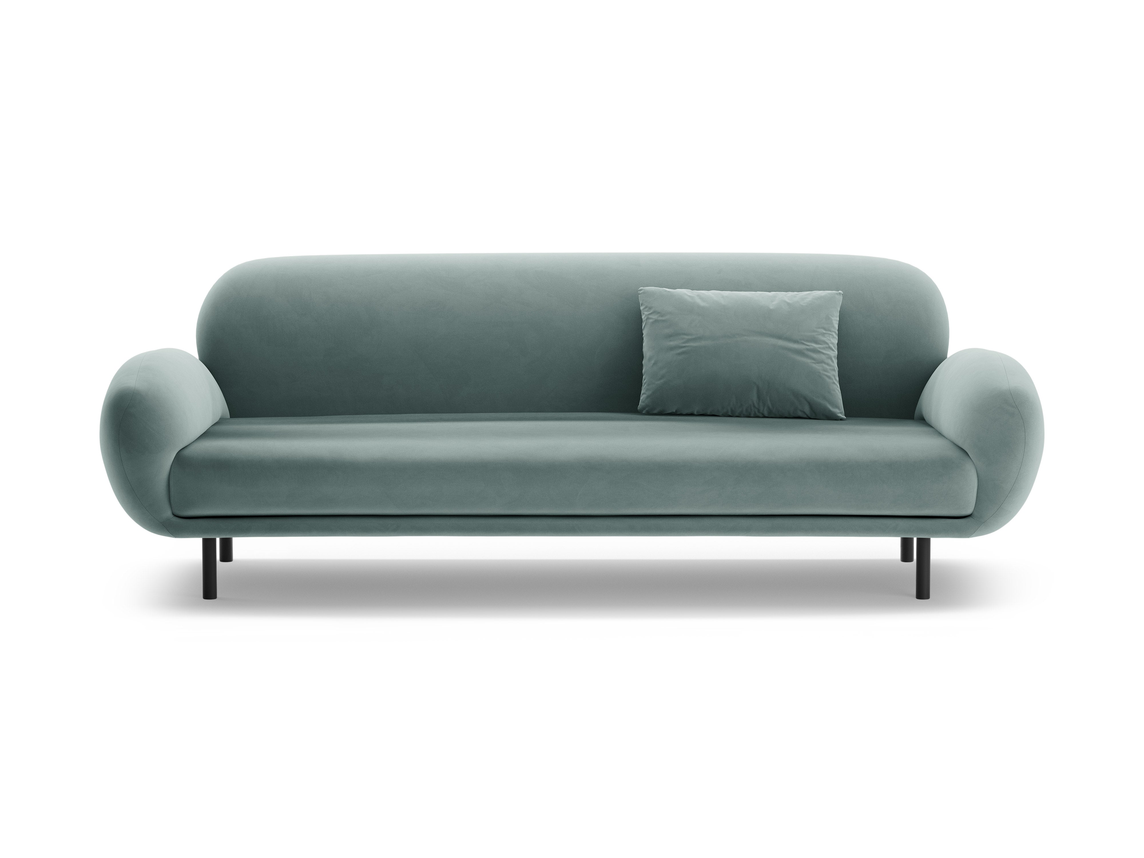 Sofa van fluweel 3-zits POPPY lichtblauw