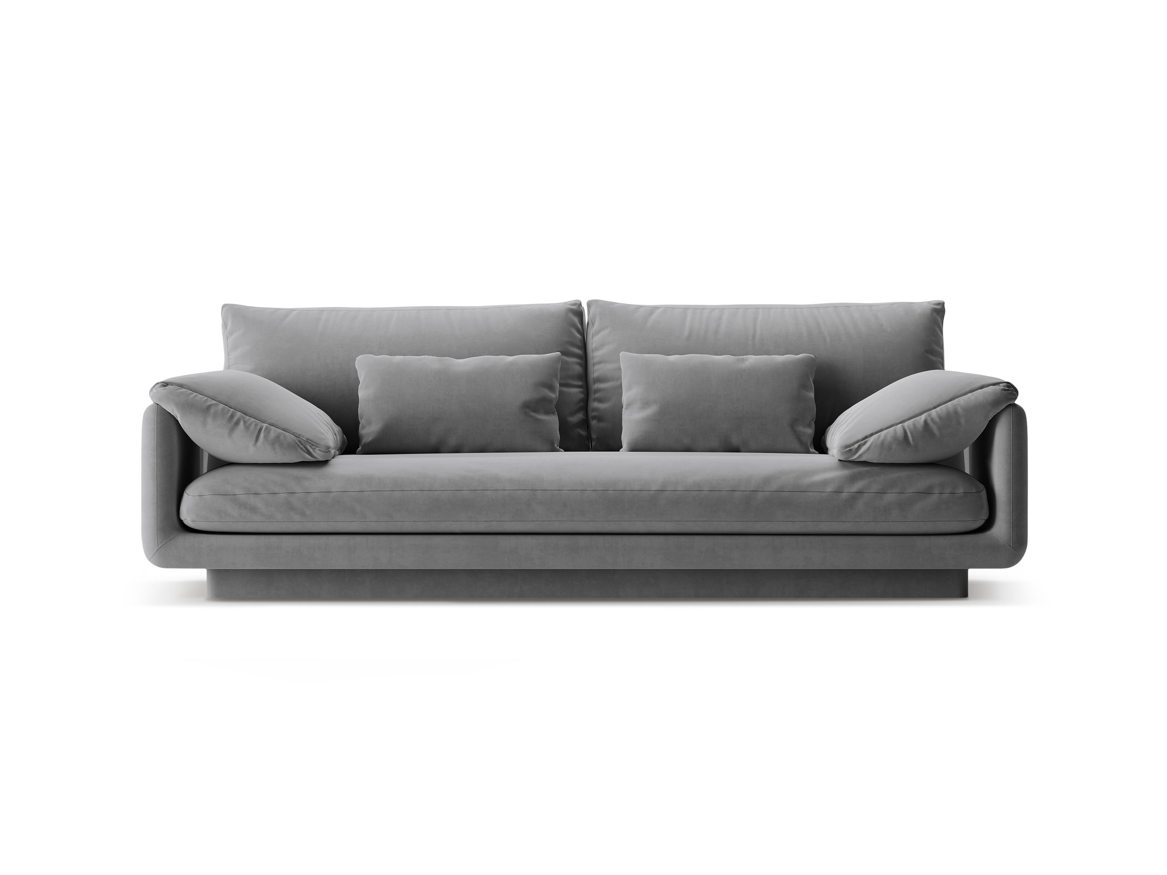 Sofa van fluweel 3-zits TORINO lichtgrijs