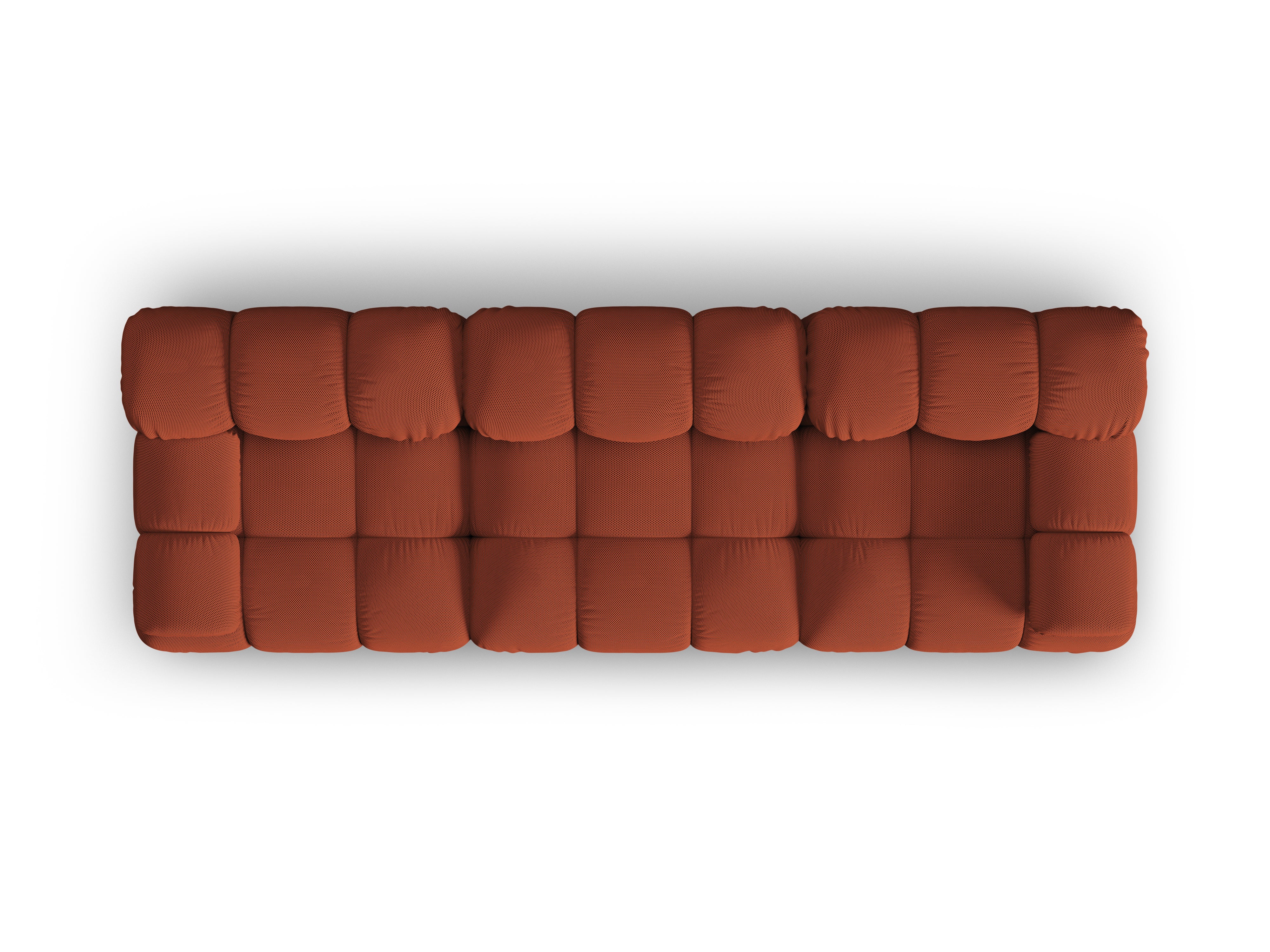 Modulaire 3-zitsbank BELLIS in baksteenkleur 3D-stof