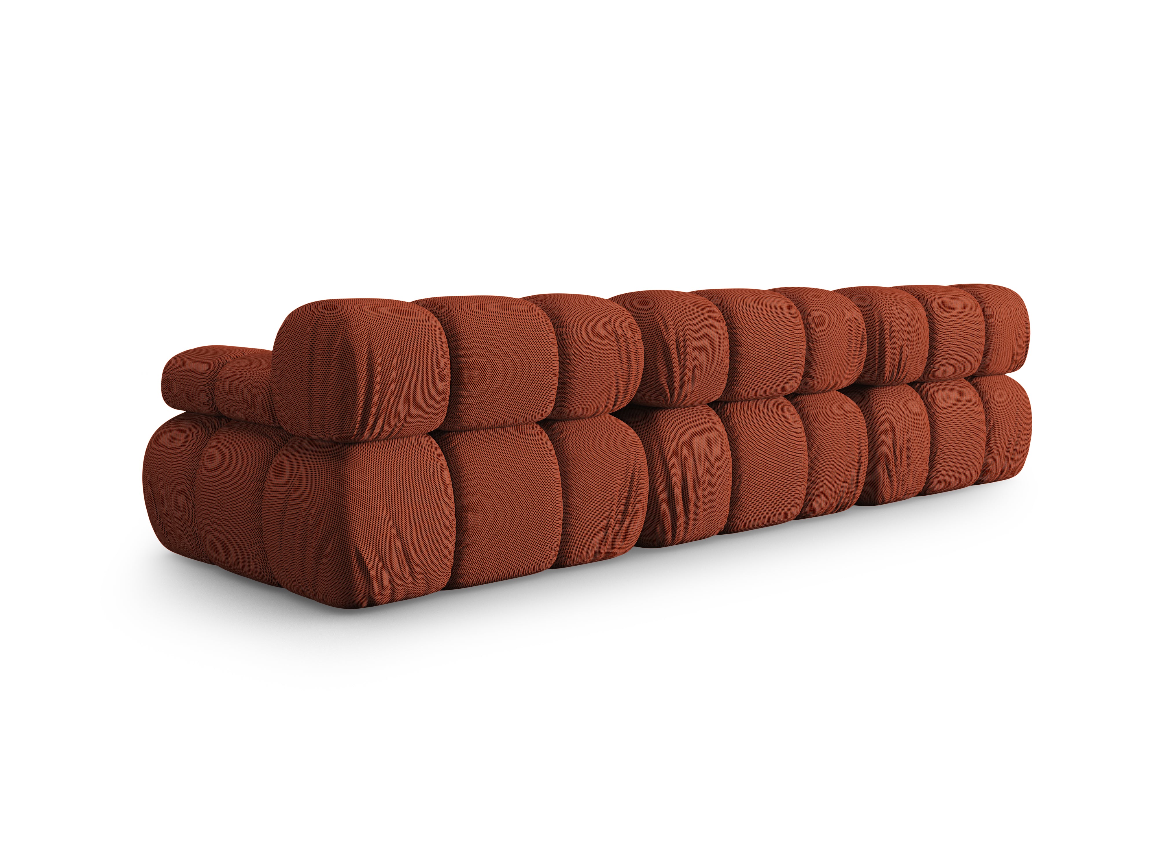 Modulaire 3-zitsbank BELLIS in baksteenkleur 3D-stof