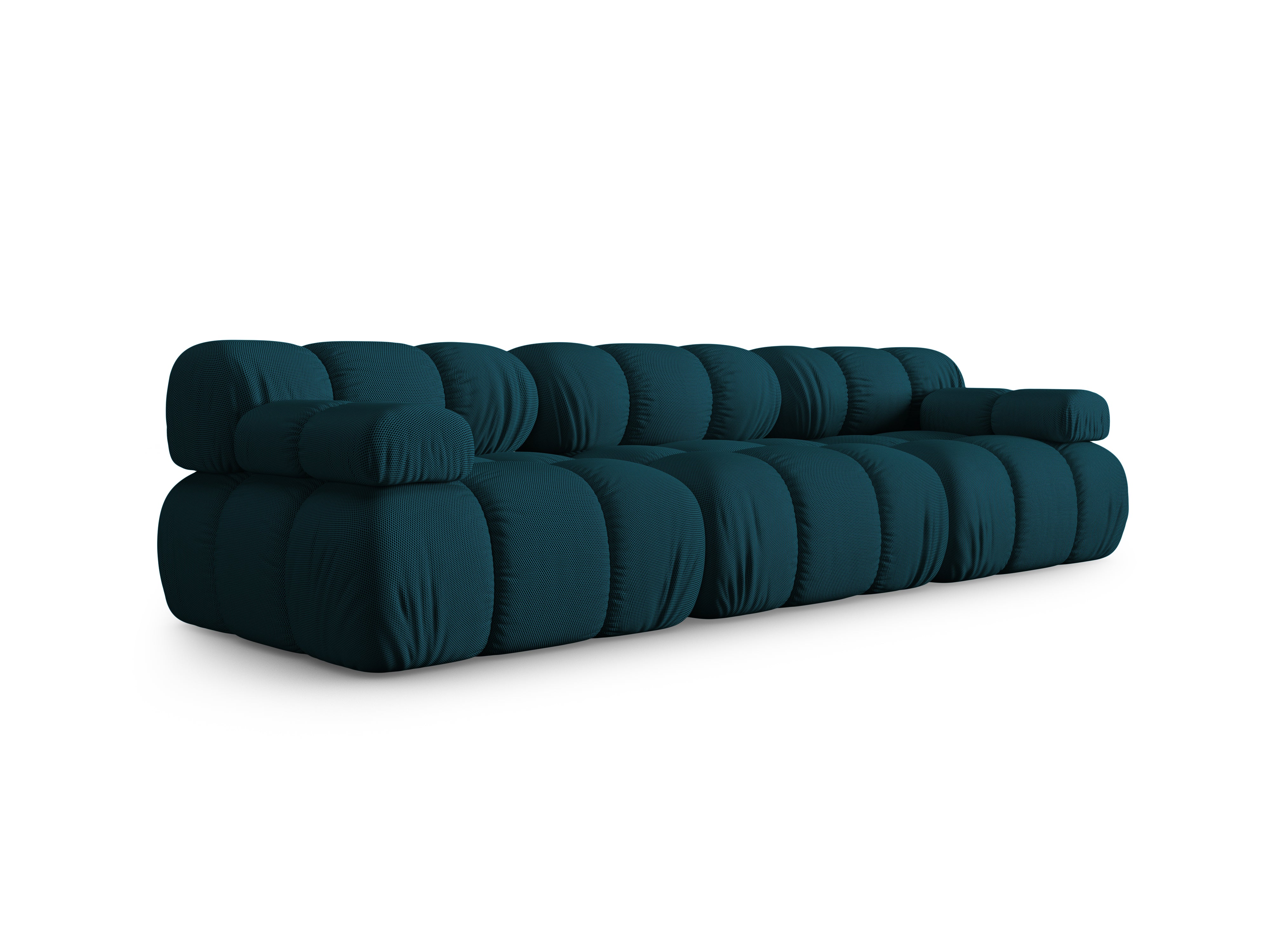 Modulaire 3-zitsbank BELLIS in zeegroene 3D-stof