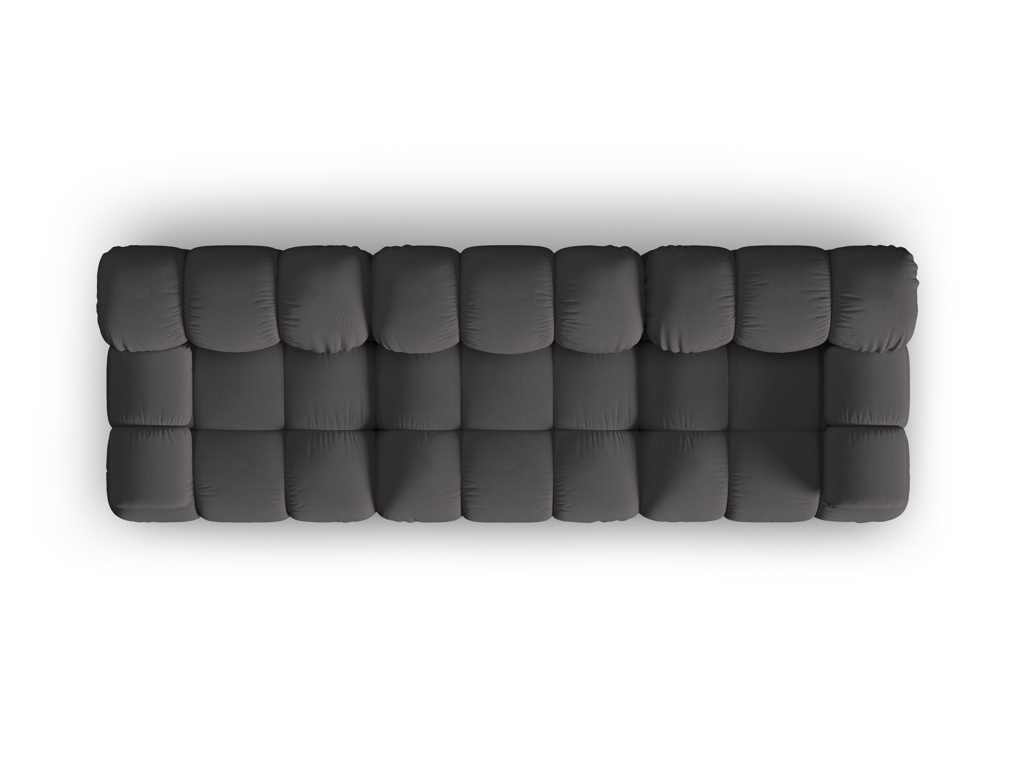Modulaire 3-zitsbank BELLIS in donkergrijze 3D-stof