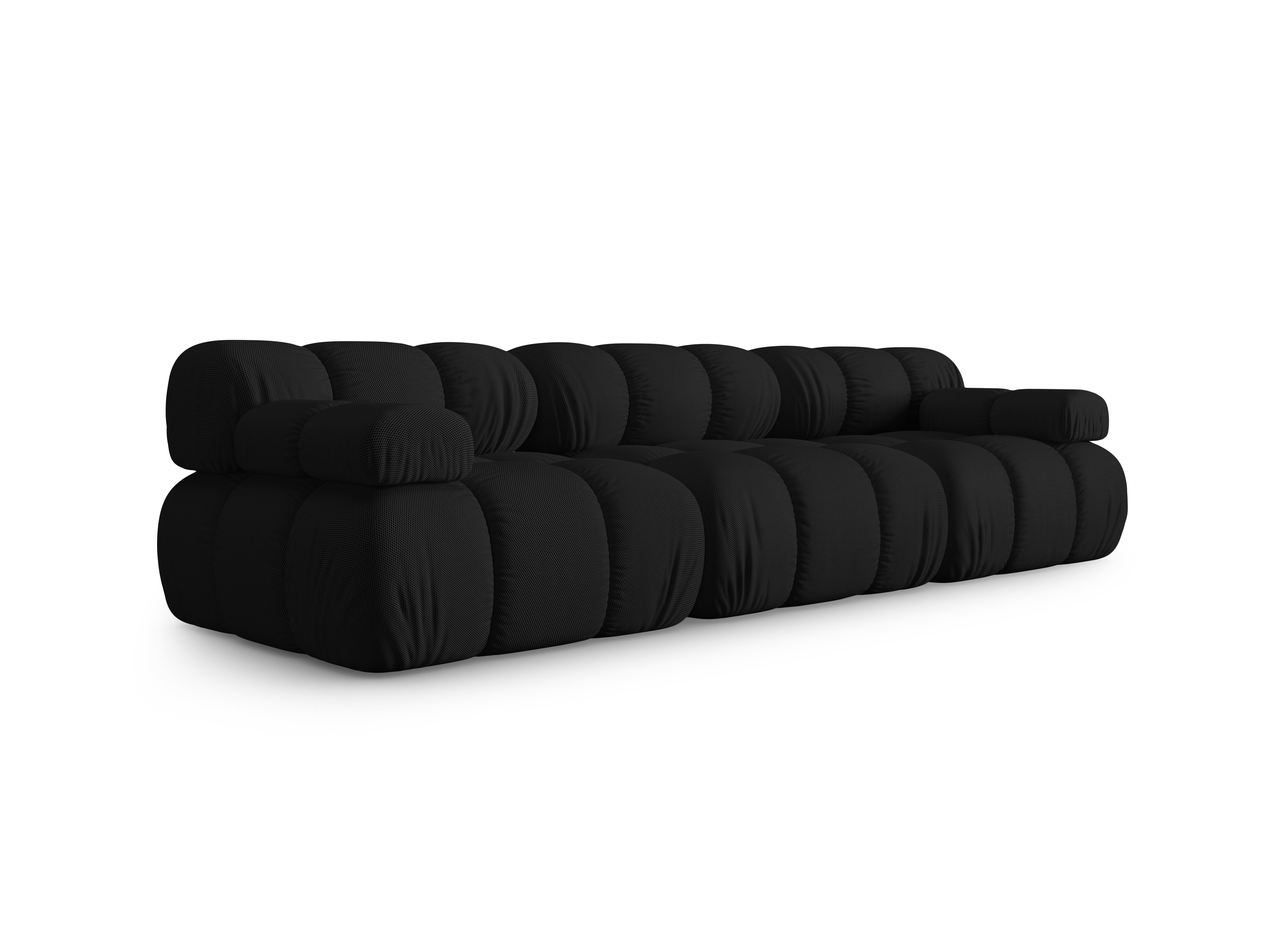 Modulaire 3-zitsbank BELLIS in zwart 3D-stof