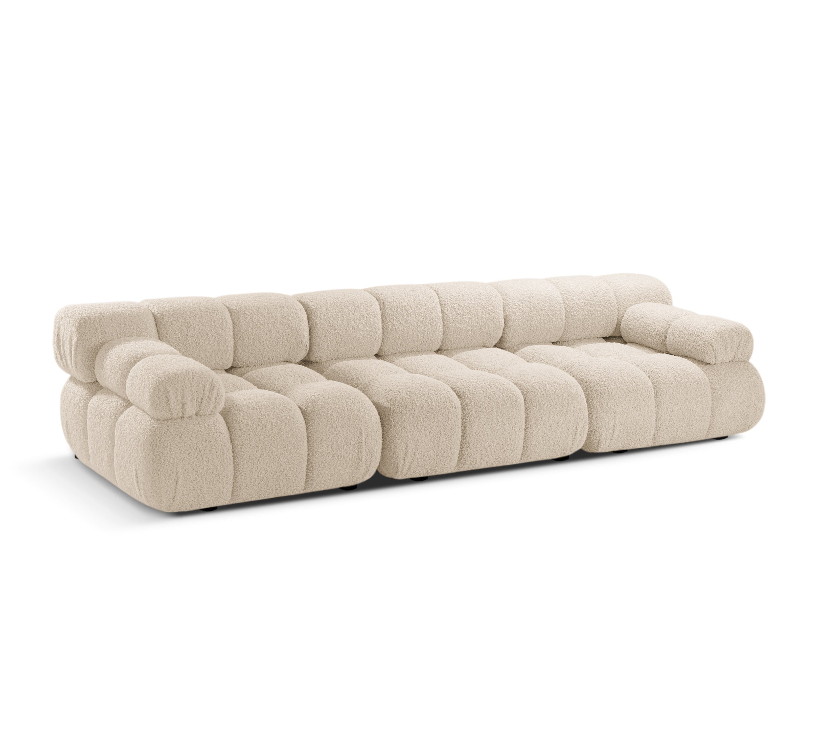 Modulaire 3-zitsbank BELLIS in beige bouclé