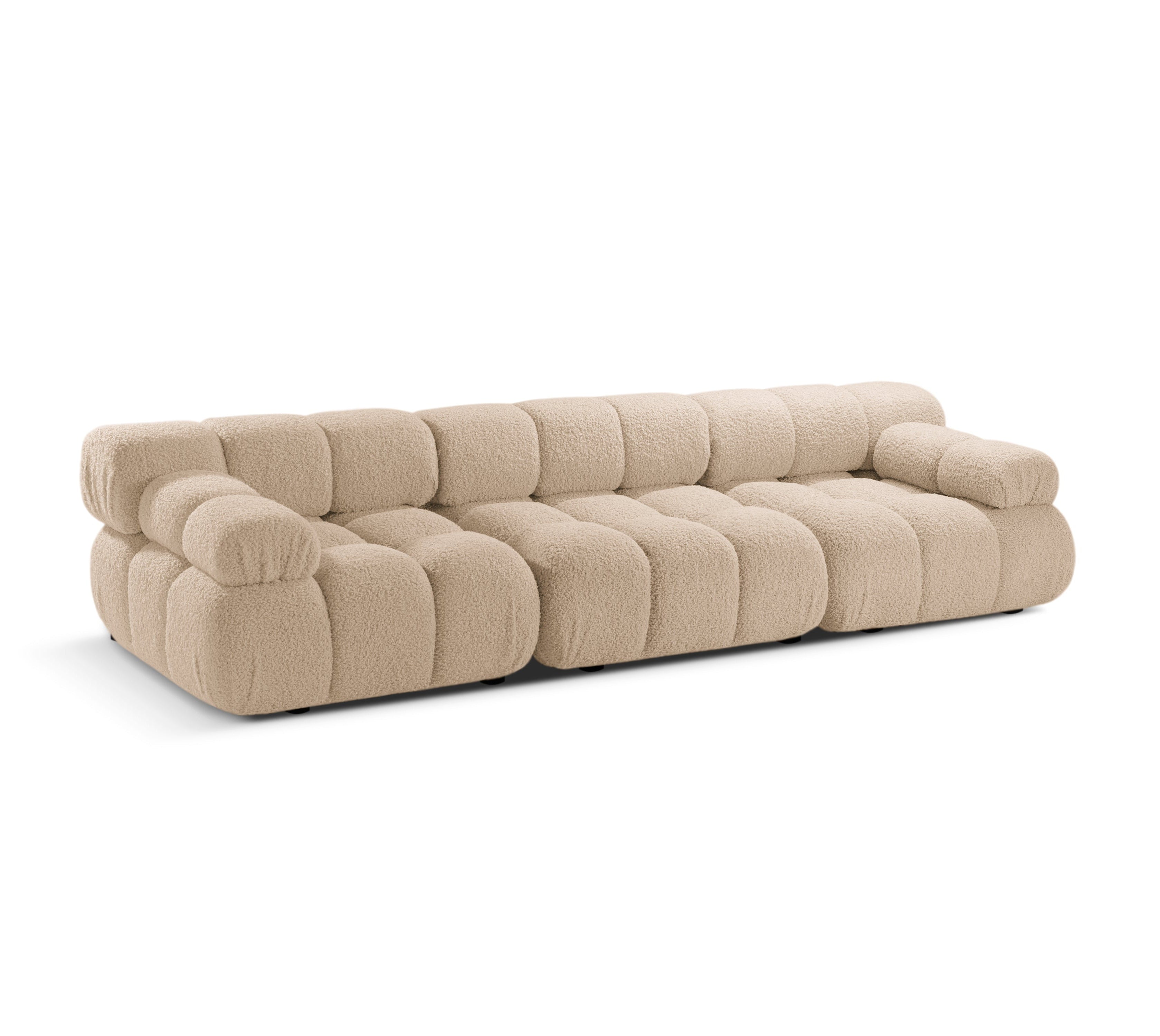 Modulaire 3-zitsbank BELLIS in zandkleurige bouclé