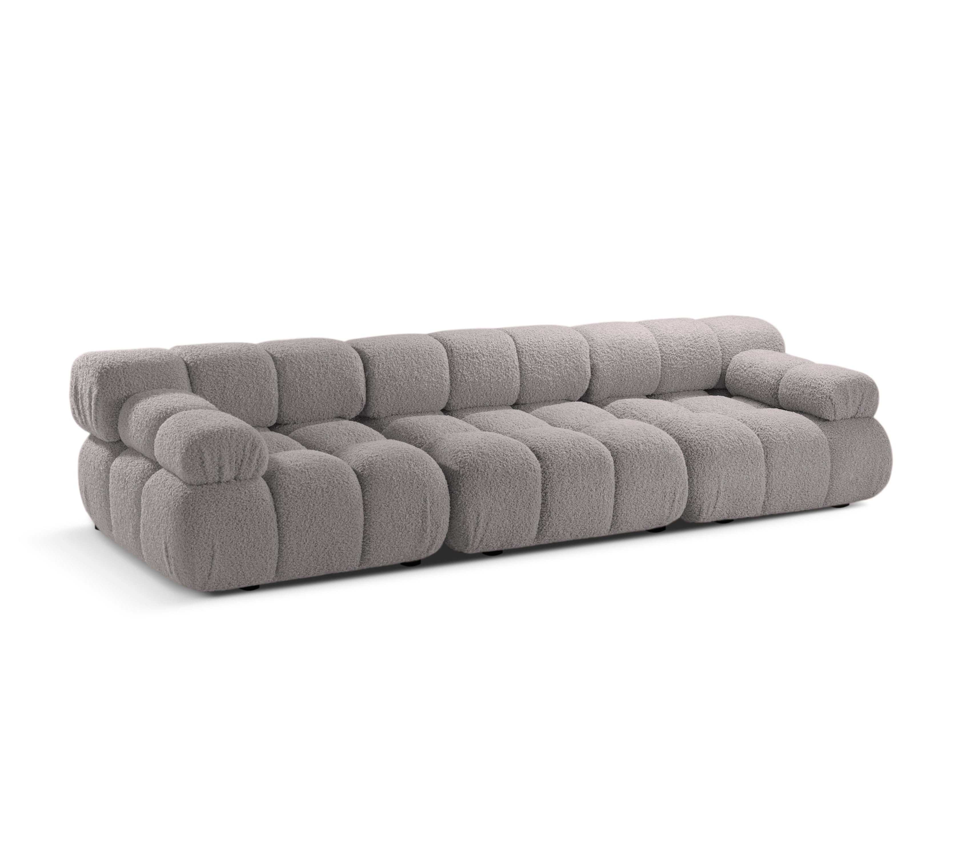 Modulaire 3-zitsbank BELLIS grijze boucle