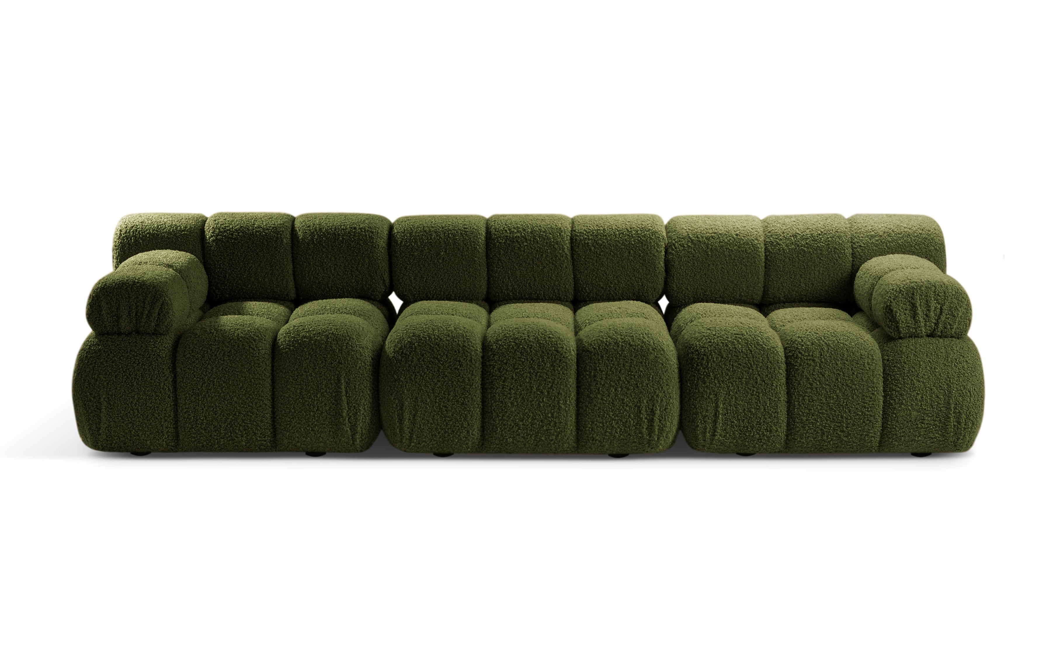 Modulaire 3-zitsbank BELLIS in groene bouclé