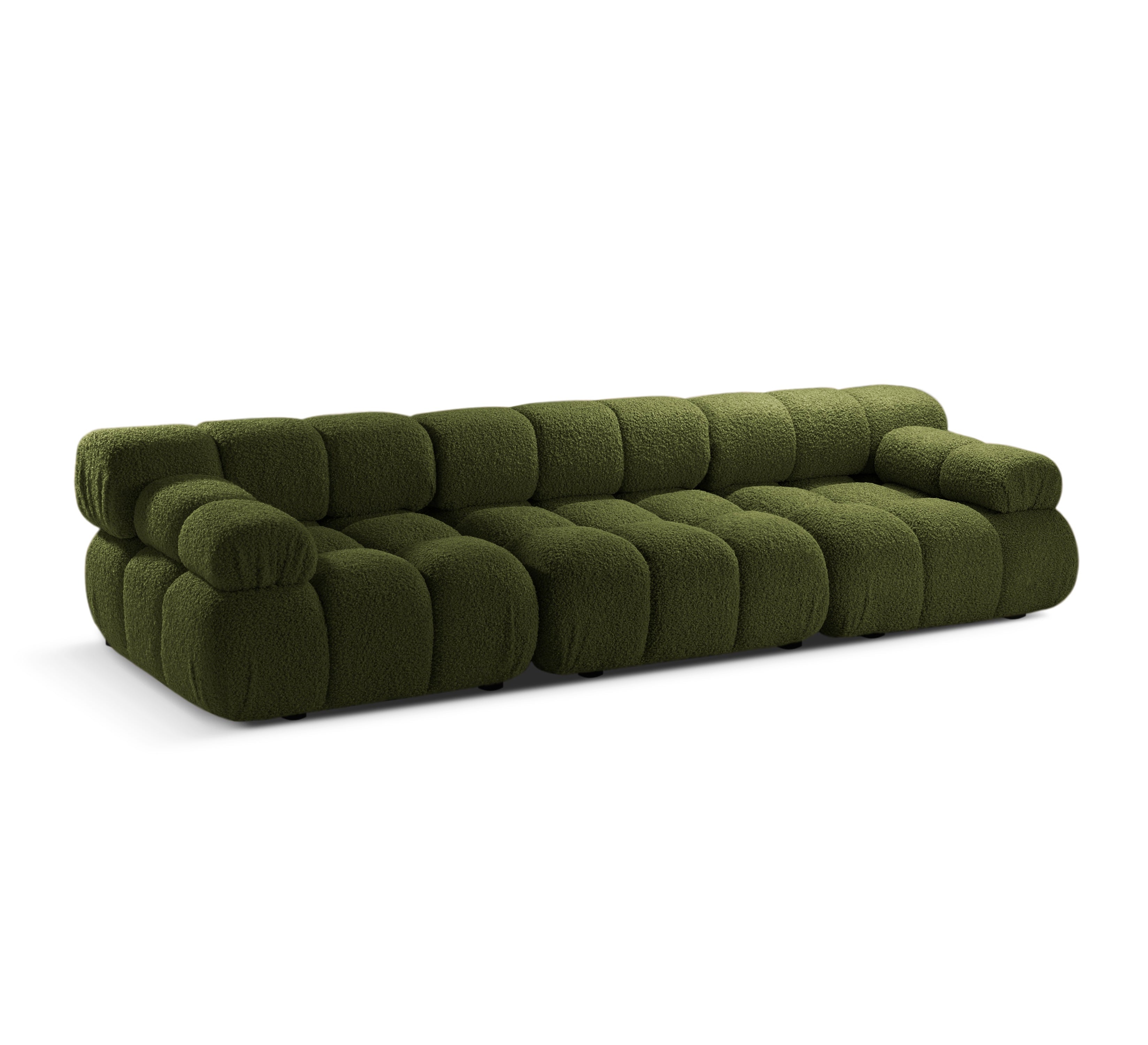 Modulaire 3-zitsbank BELLIS in groene bouclé