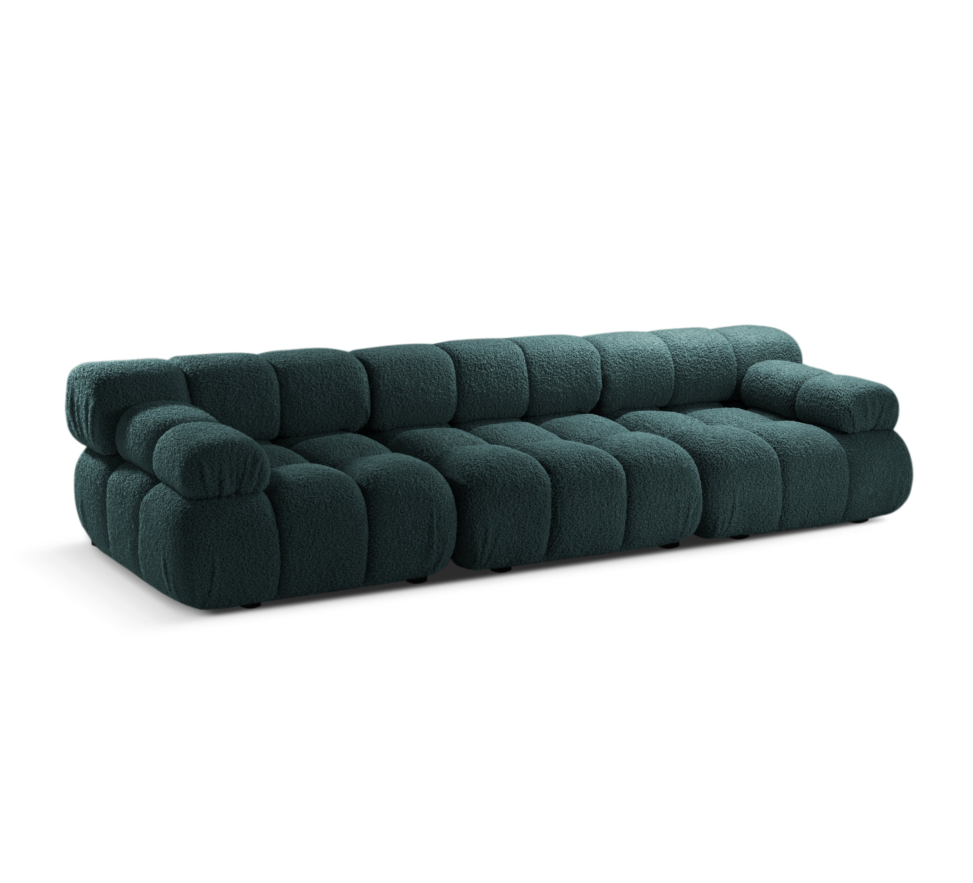 Modulaire 3-zitsbank BELLIS petrolblauwe boucle