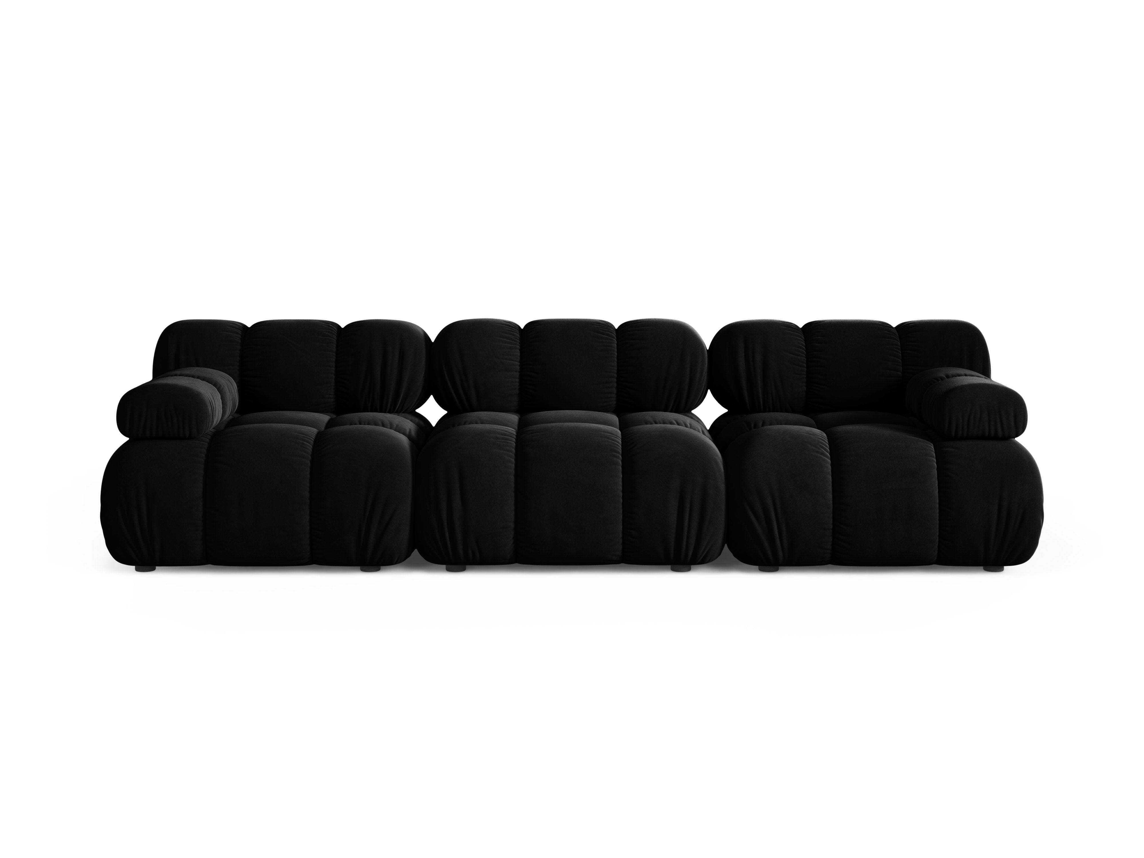 Modulaire 3-zitsbank BELLIS zwart fluweel