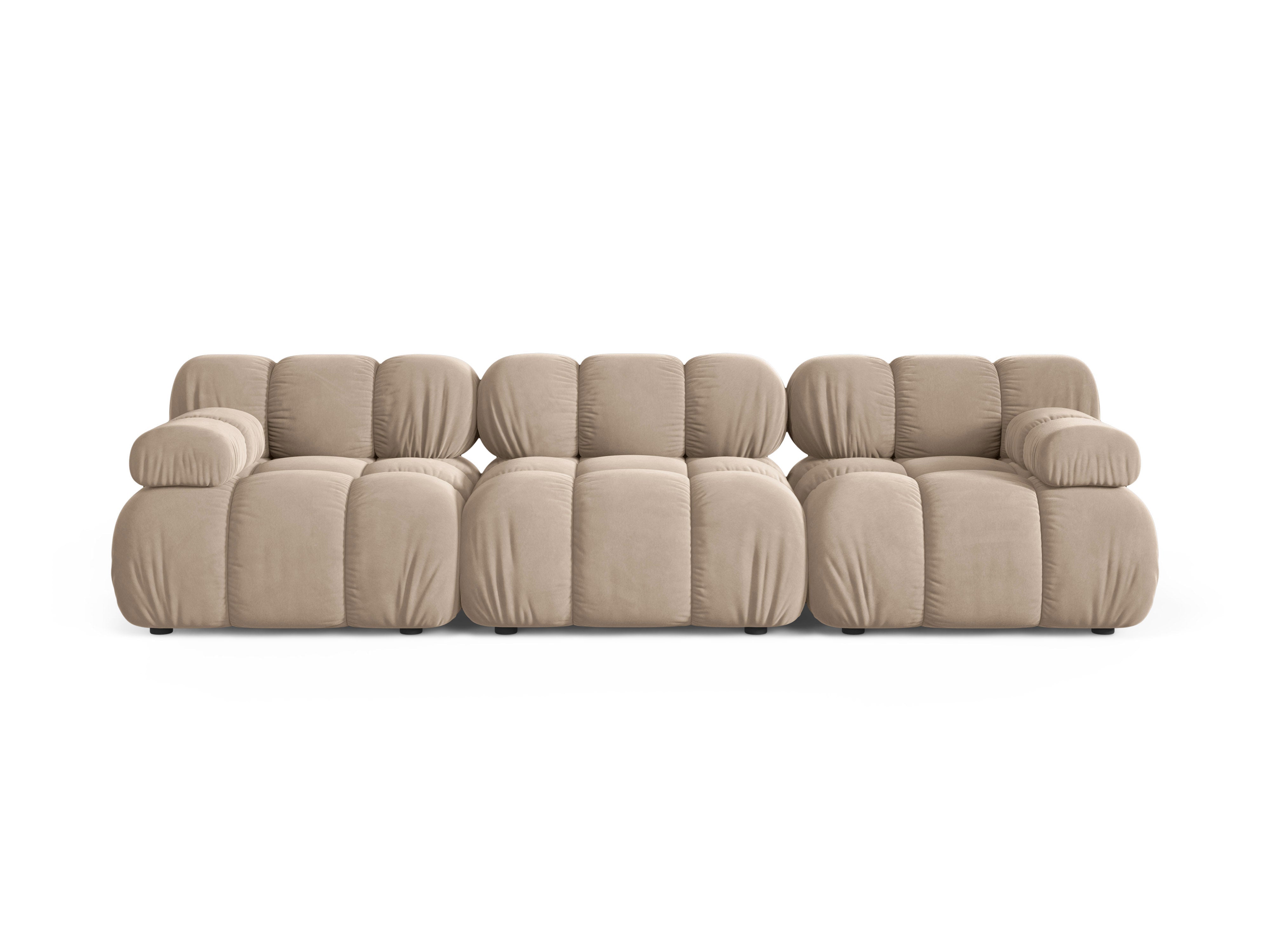 Modulaire 3-zitsbank BELLIS in beige velours