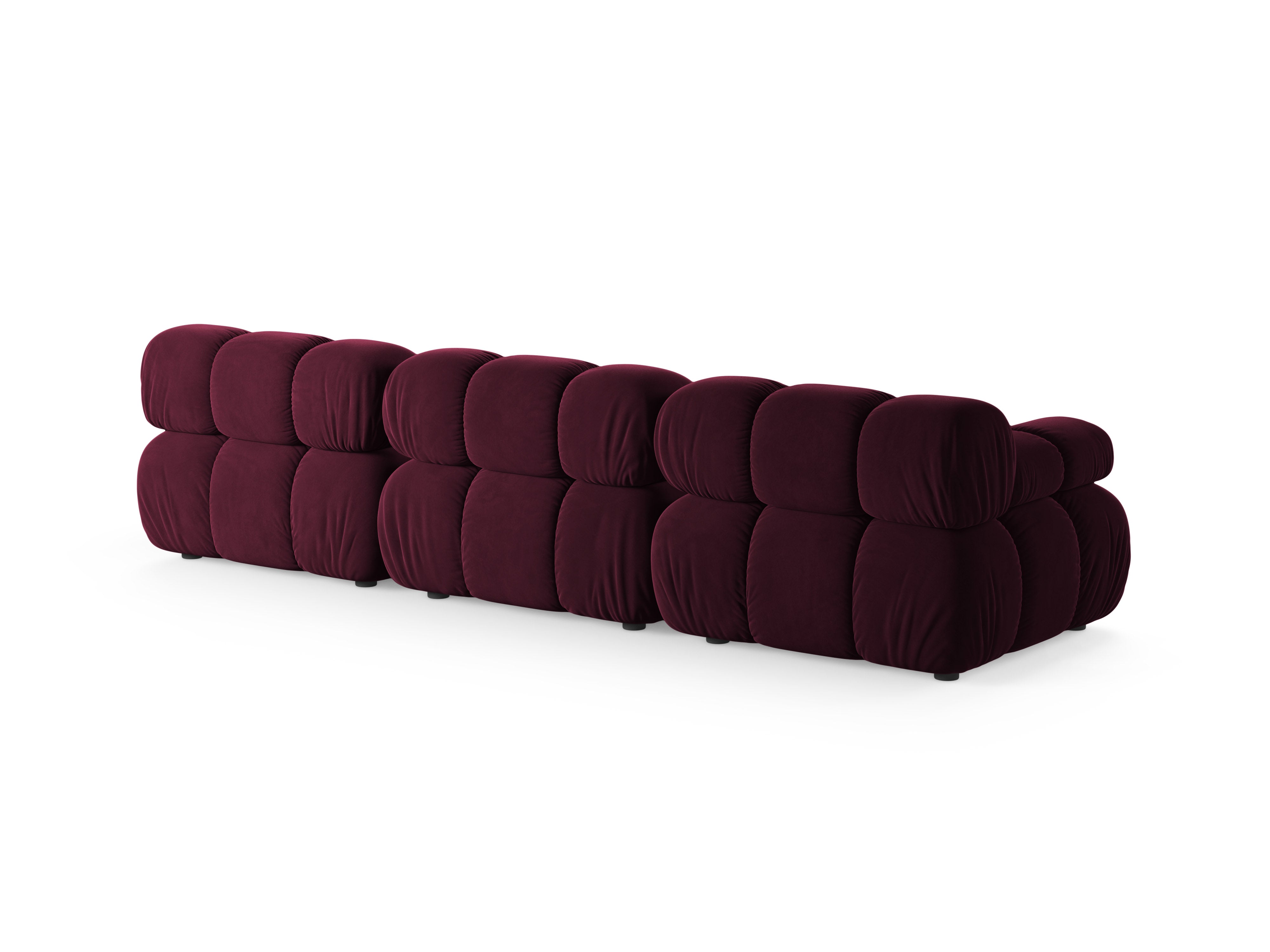 Modulaire 3-zitsbank BELLIS in bordeaux fluweel