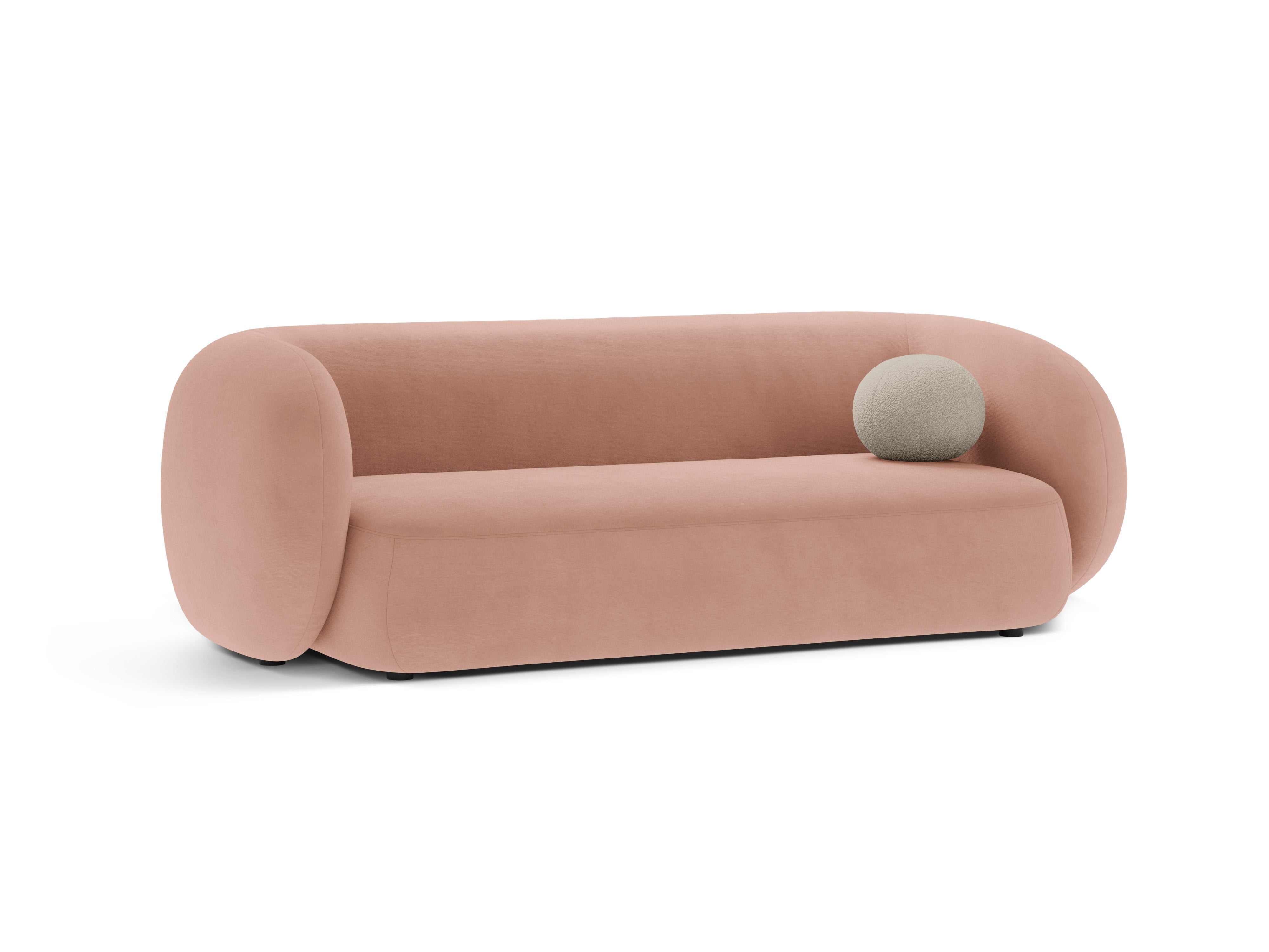 Sofa aksamitna 3-osobowa KATE różowy – Micadoni