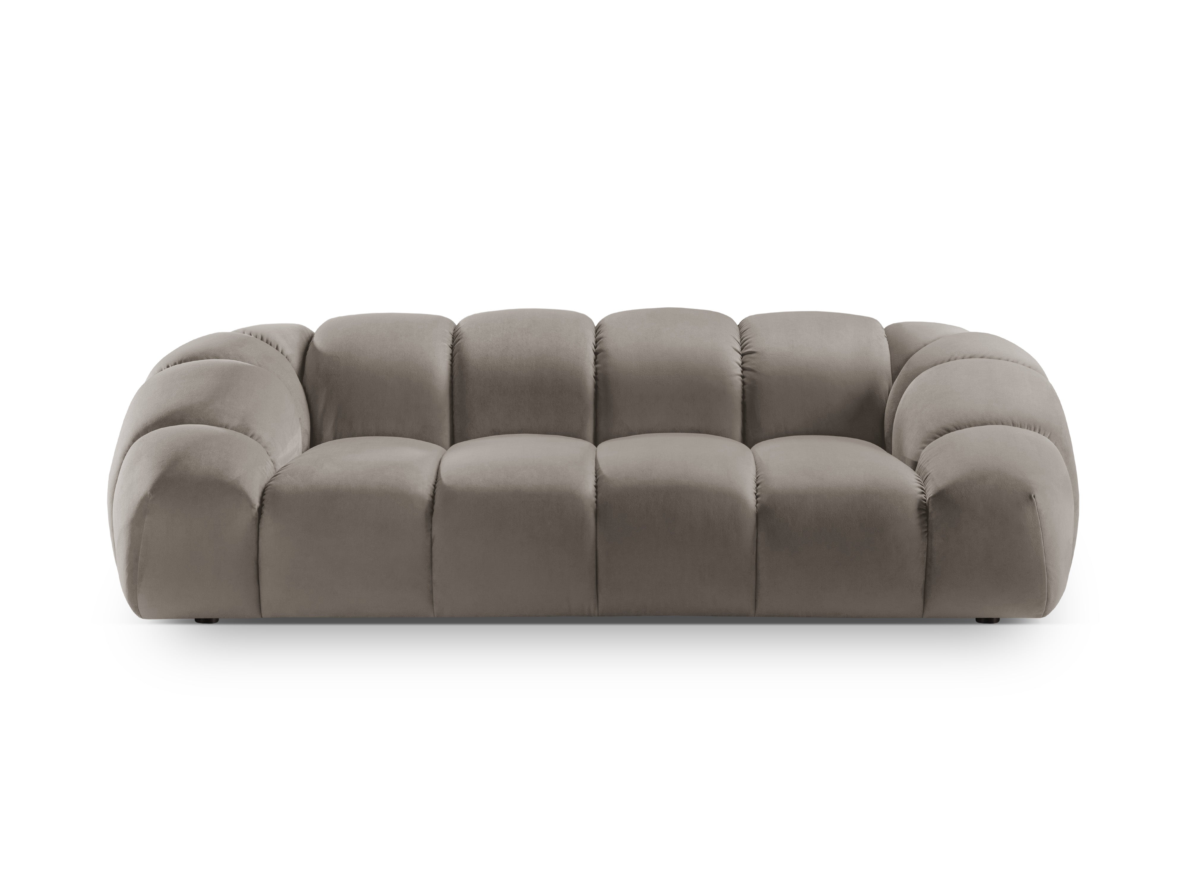 Sofa aus Samt 2,5-sitzig DIANA grau-braun