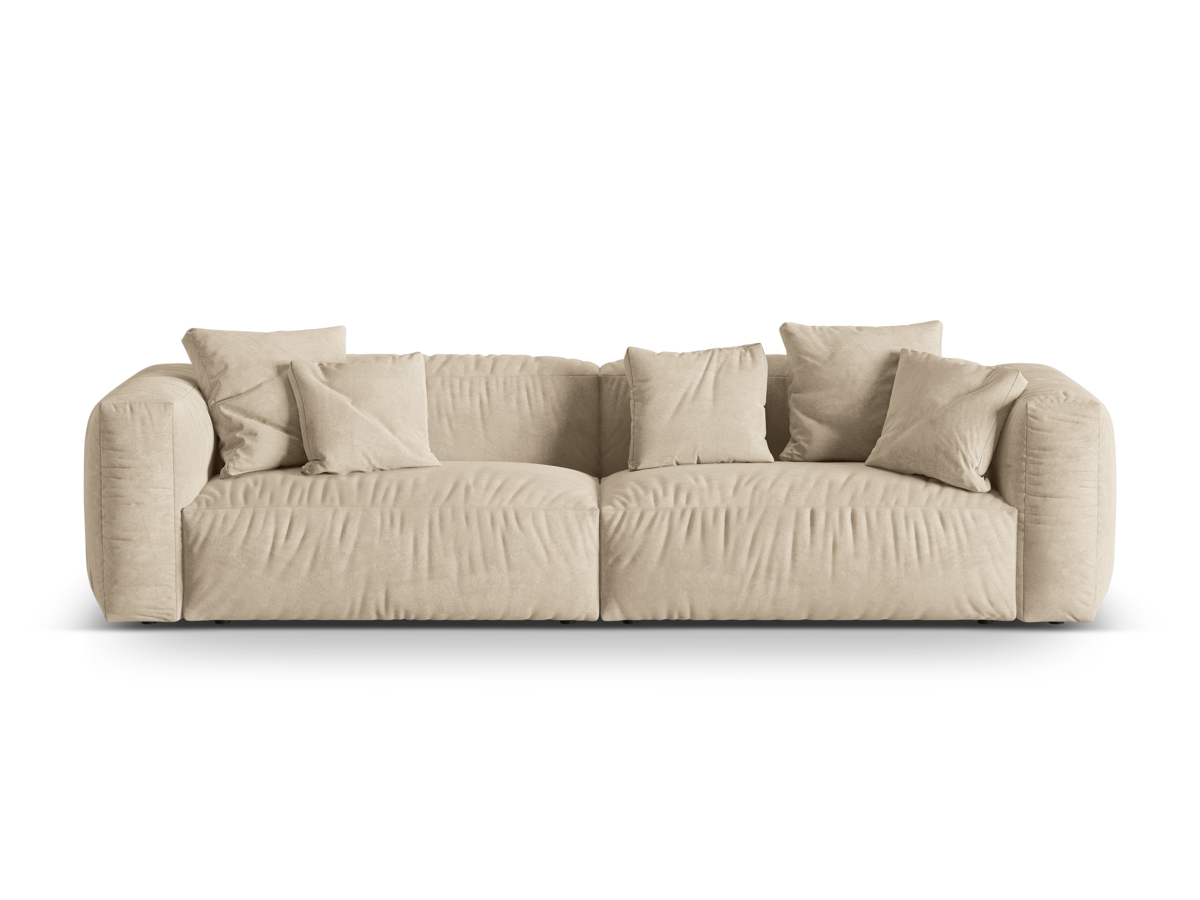 Samtsofa 4-Sitzer Martin Light Beige