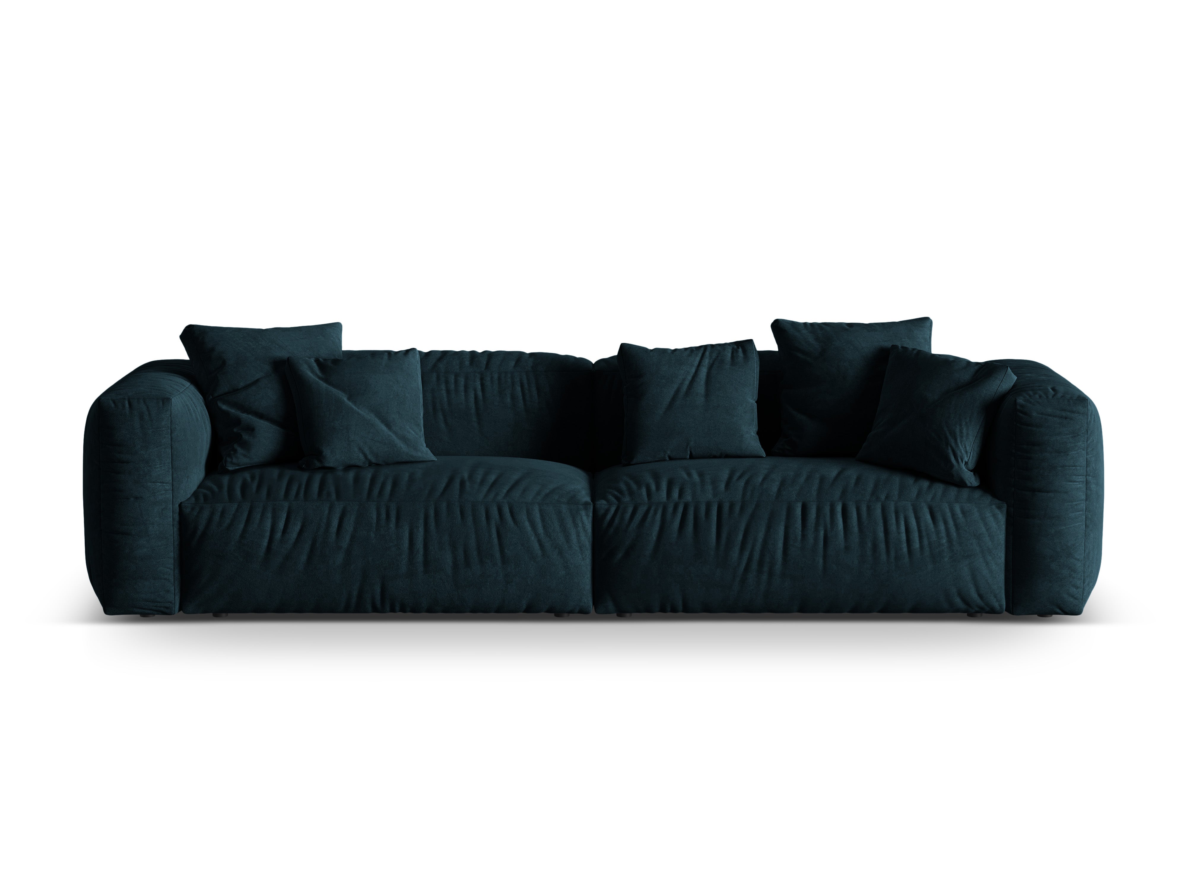Sofa van fluweel voor 4 personen MARTINA petrolblauw