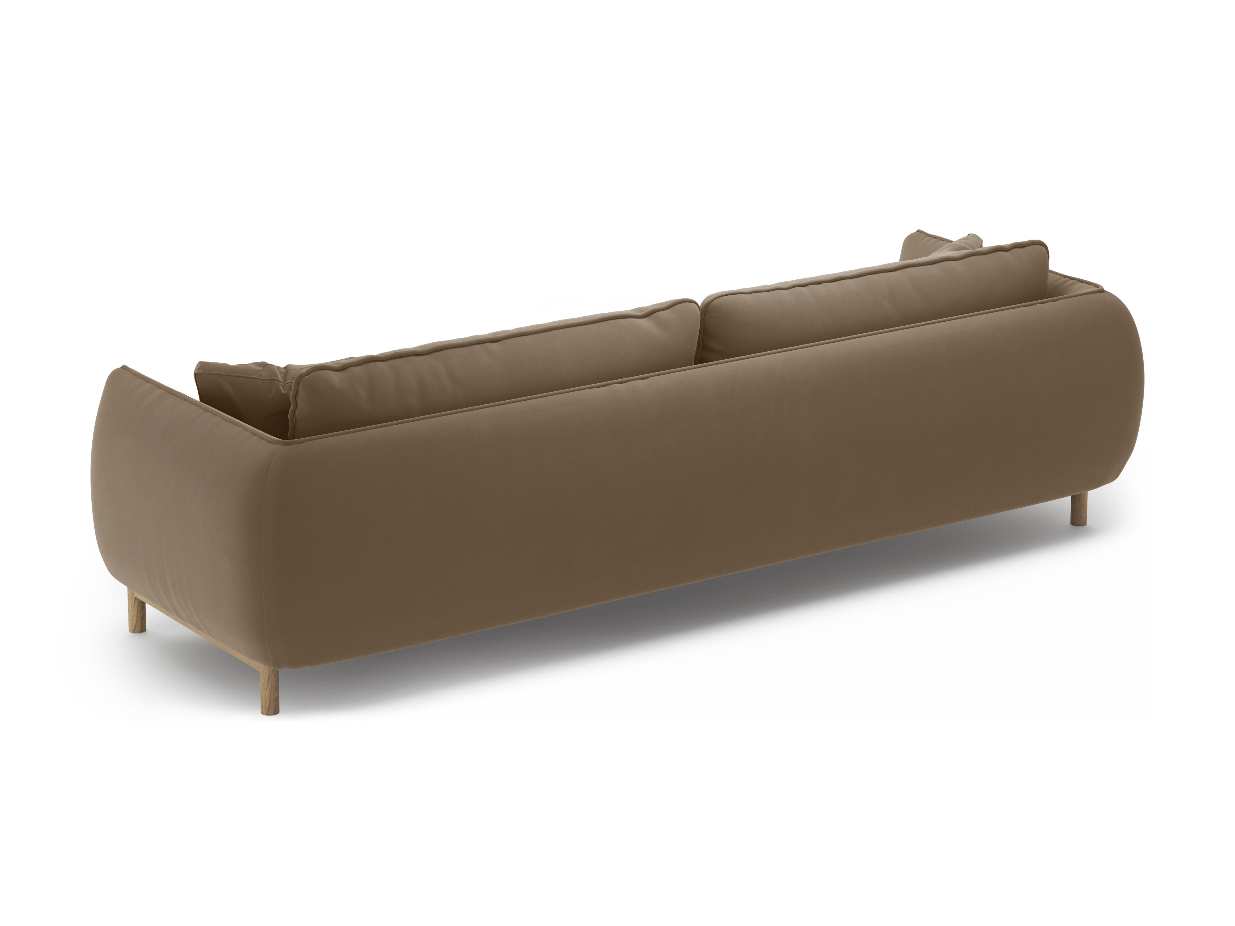ADA velvet sofa for 4 people light brown