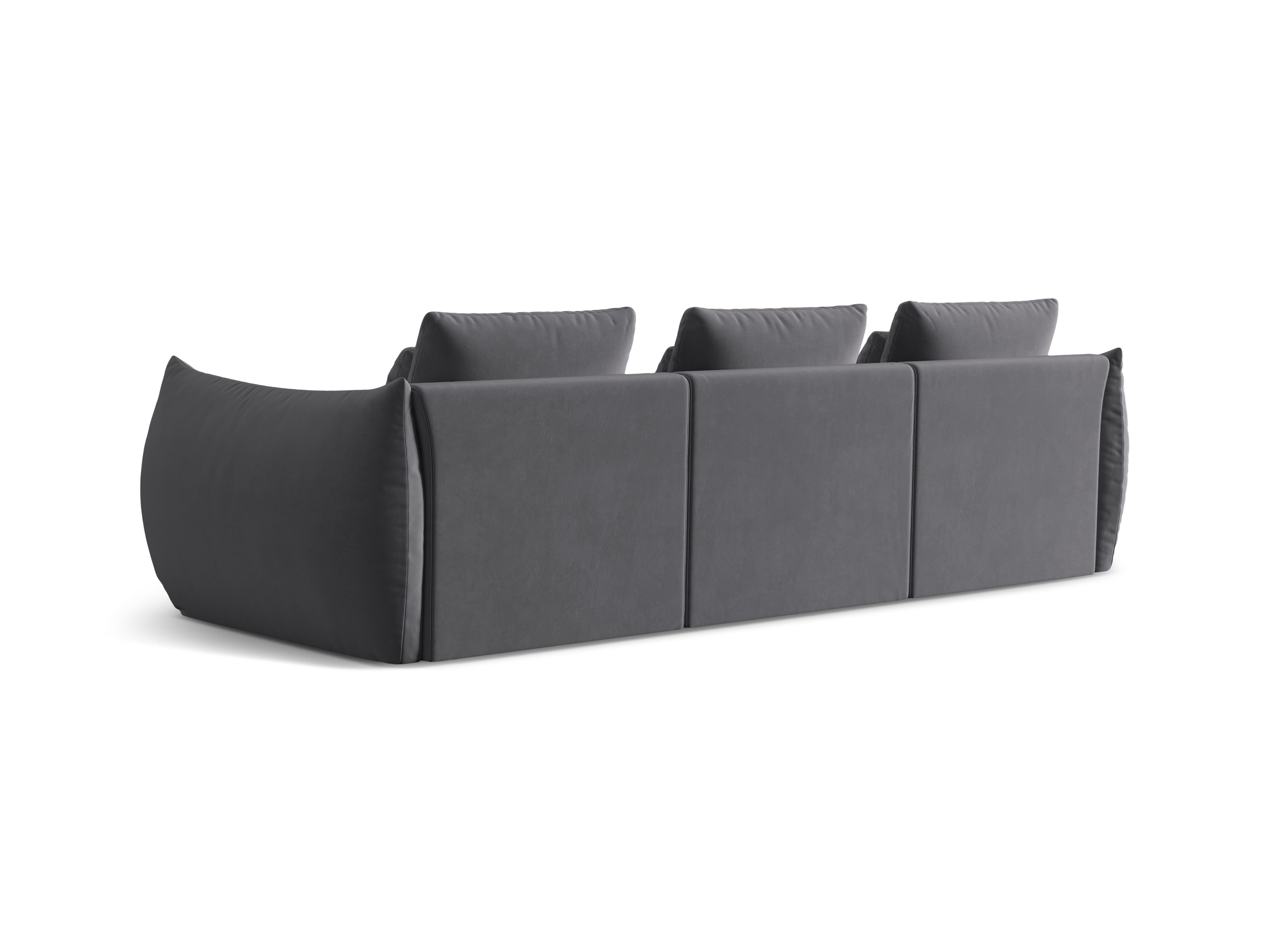 Velvet sofa 4-person Bloom dark gray