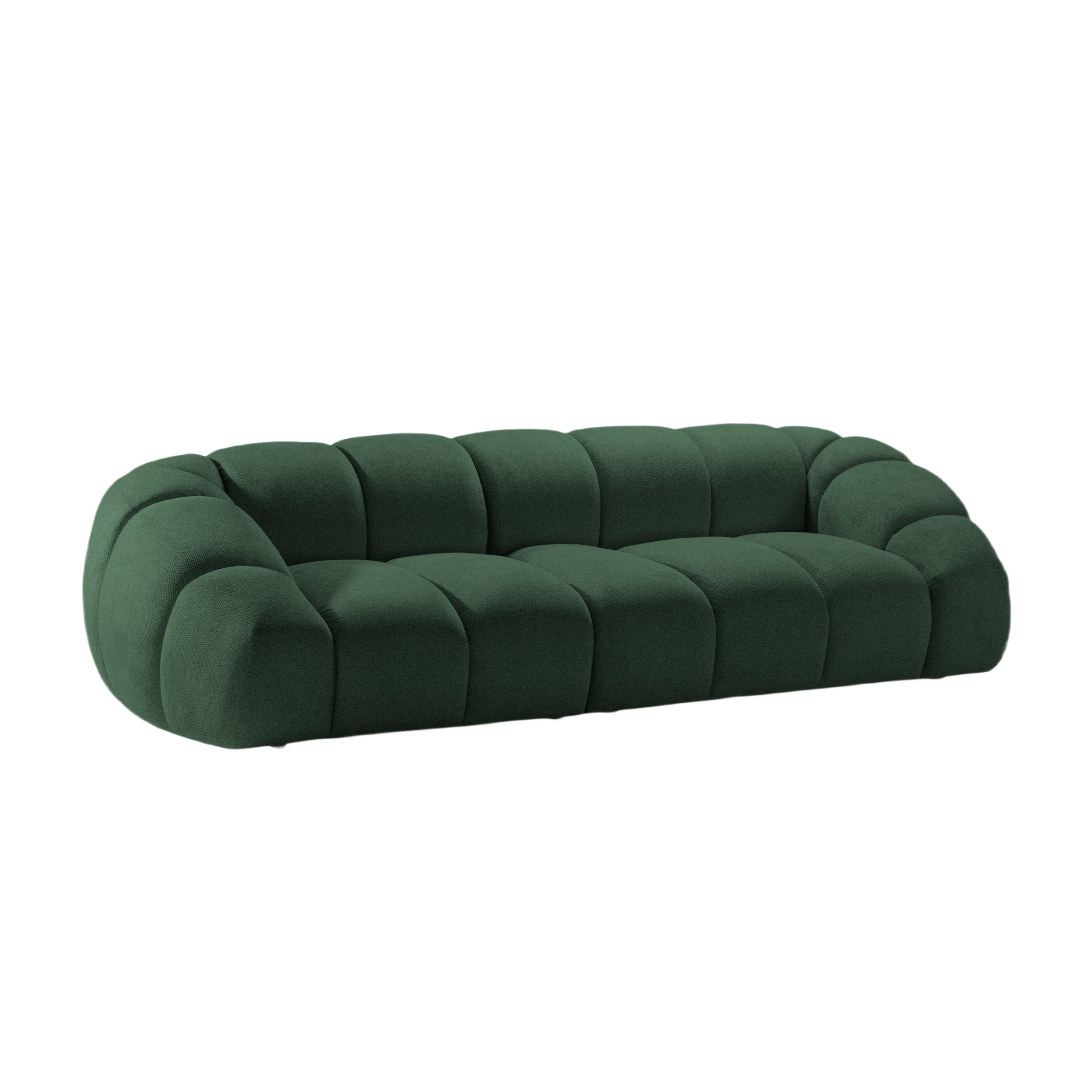 Sofa für 4 Personen DIANA dunkelgrüner Chenille
