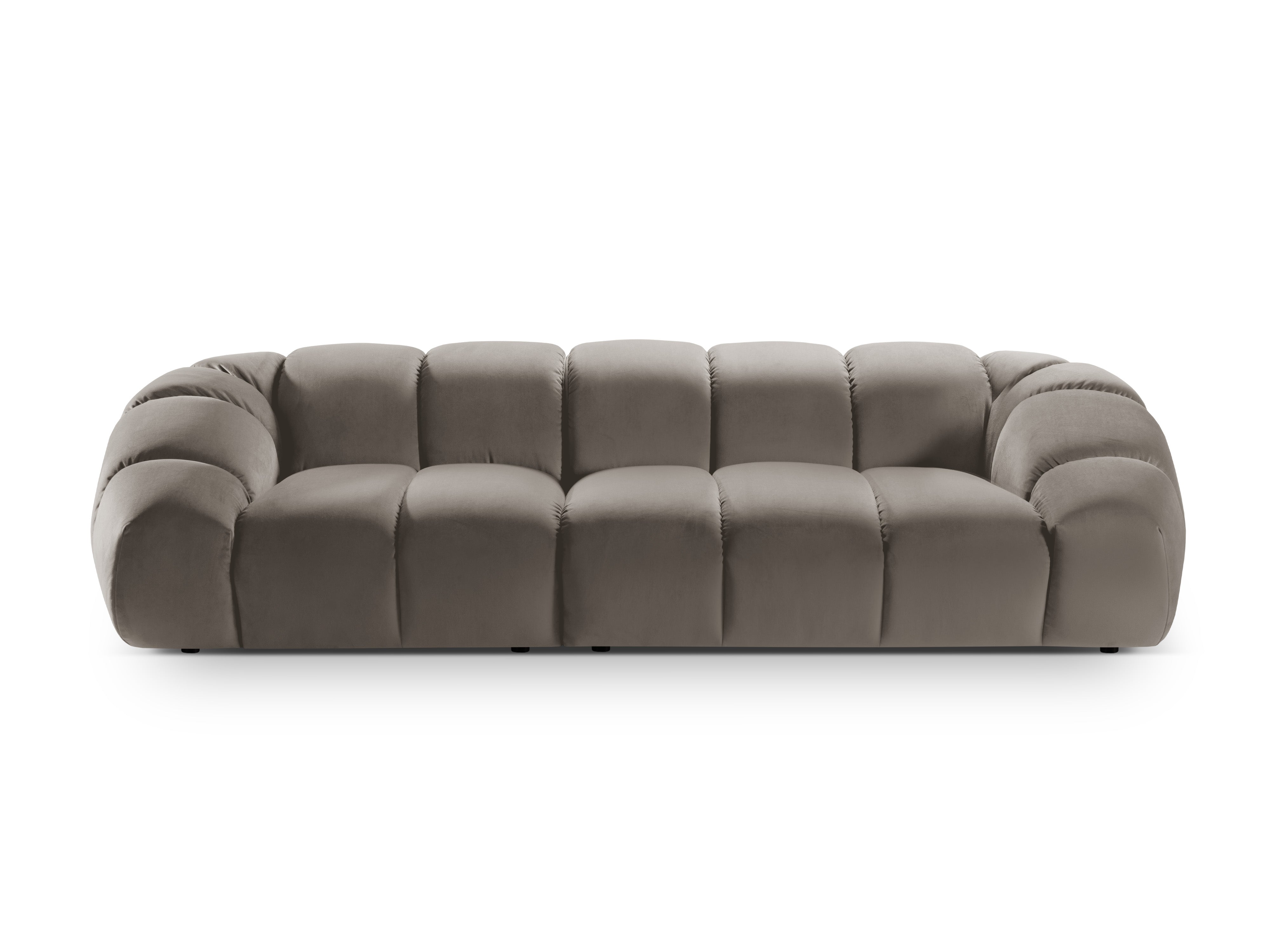 Velvet sofa for 4 people DIANA gray-brown